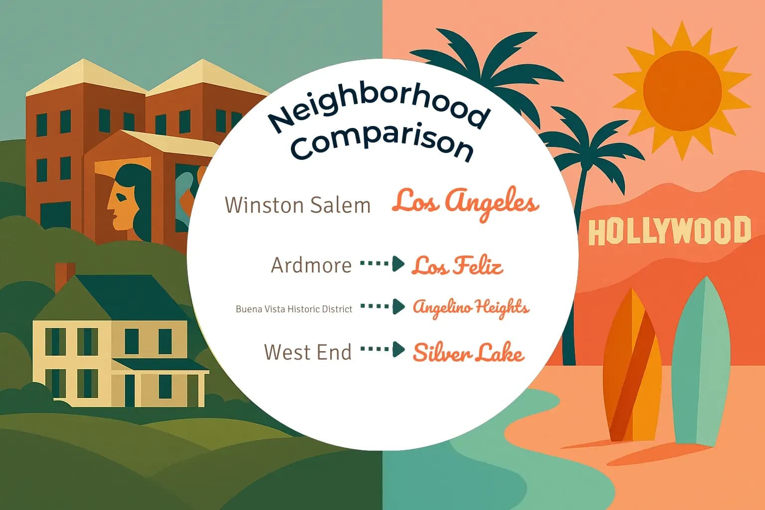 Winston Salem vs Los Angeles Neighborhood Comparison