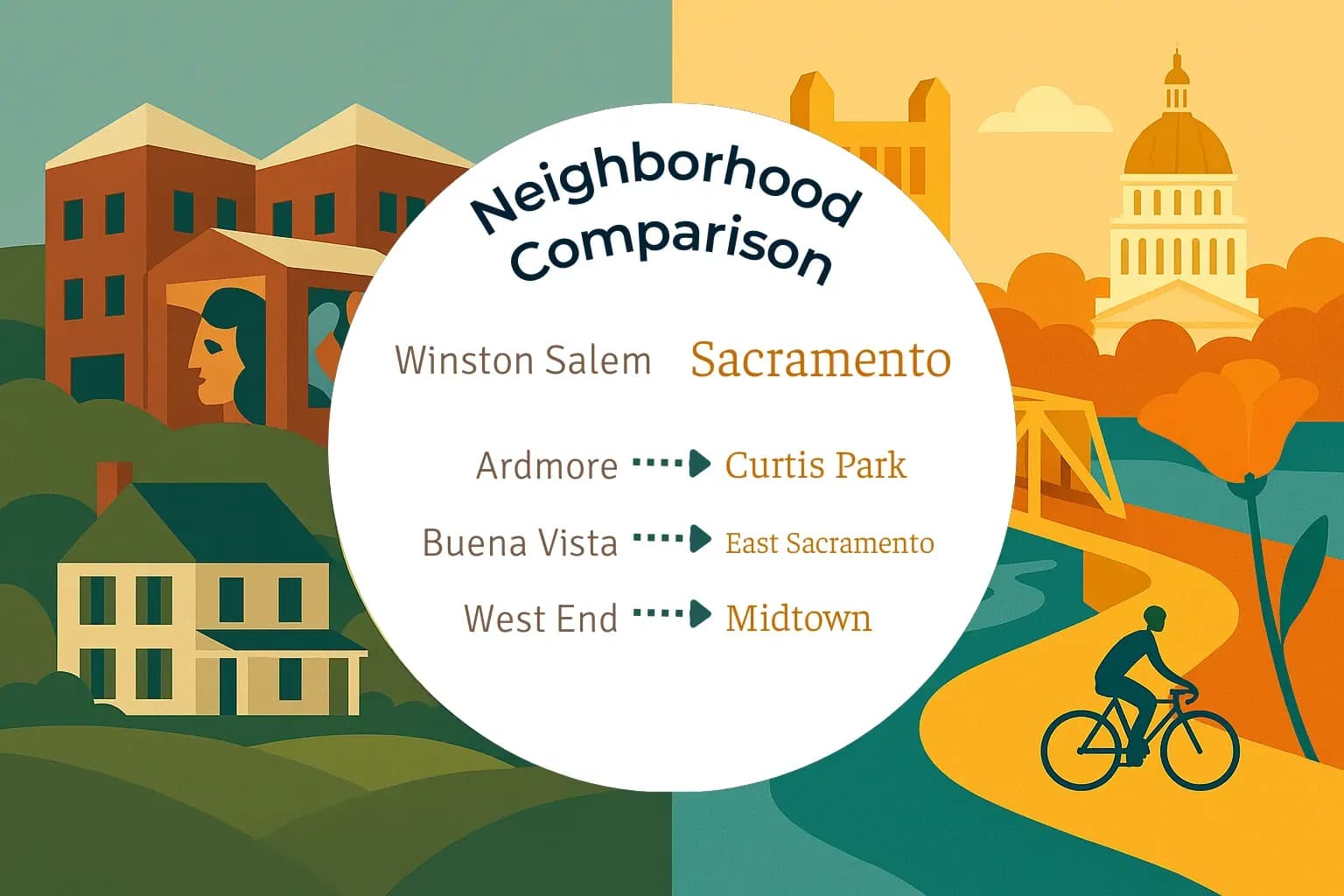 Winston Salem vs Sacramento Neighborhood Comparison