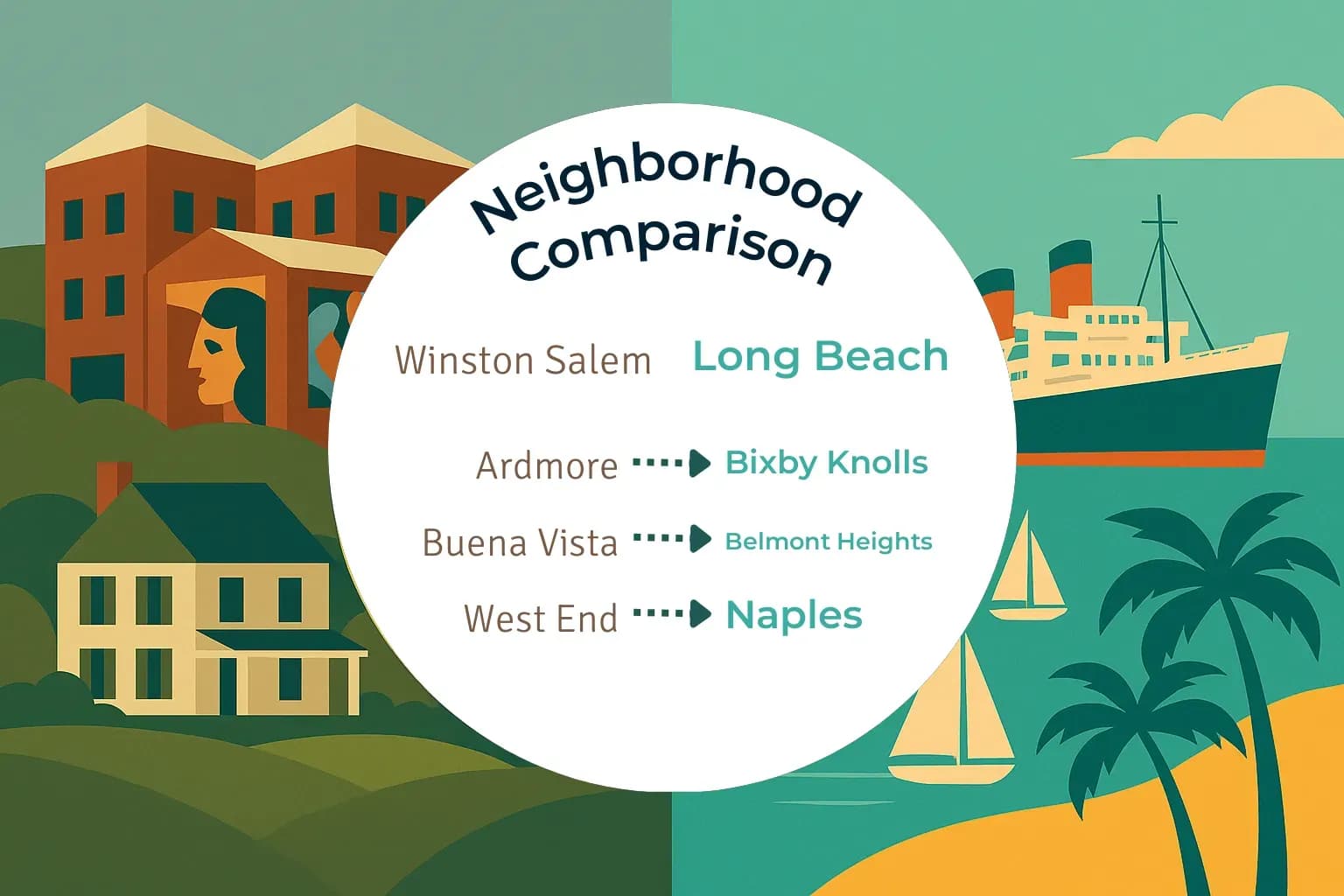 Winston Salem vs Long Beach Neighborhood Comparison