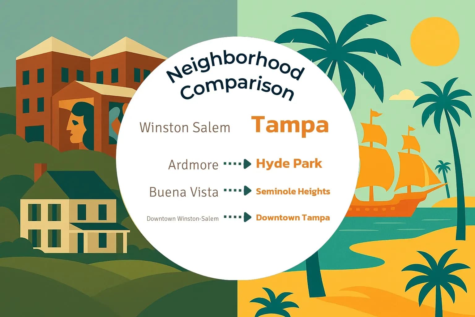 Winston Salem vs Tampa Neighborhood Comparison