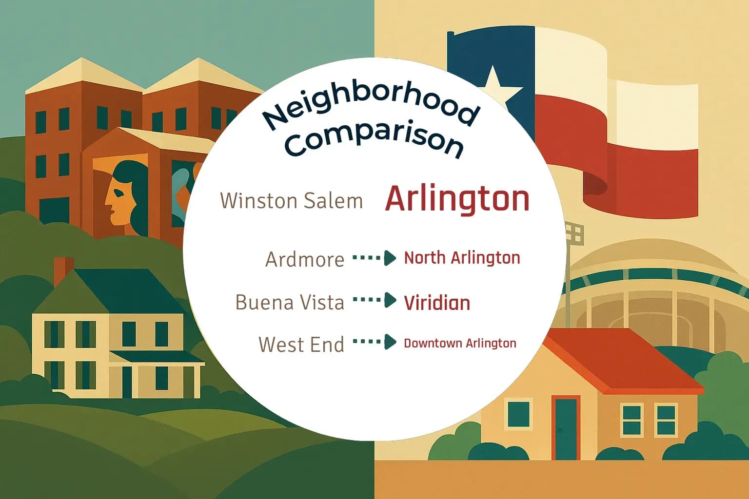 Winston Salem vs Arlington Neighborhood Comparison