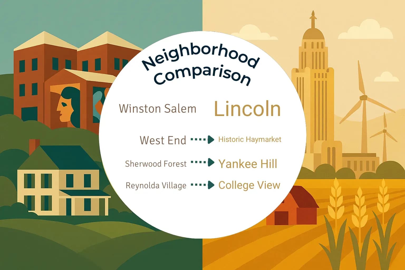 Winston Salem vs Lincoln Neighborhood Comparison