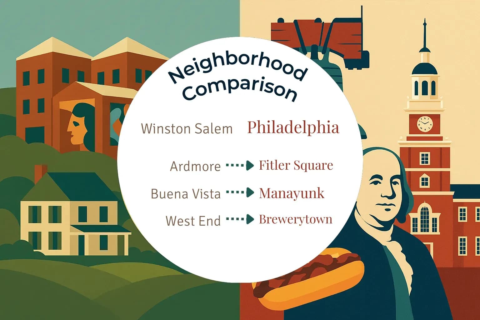Winston Salem vs Philadelphia Neighborhood Comparison