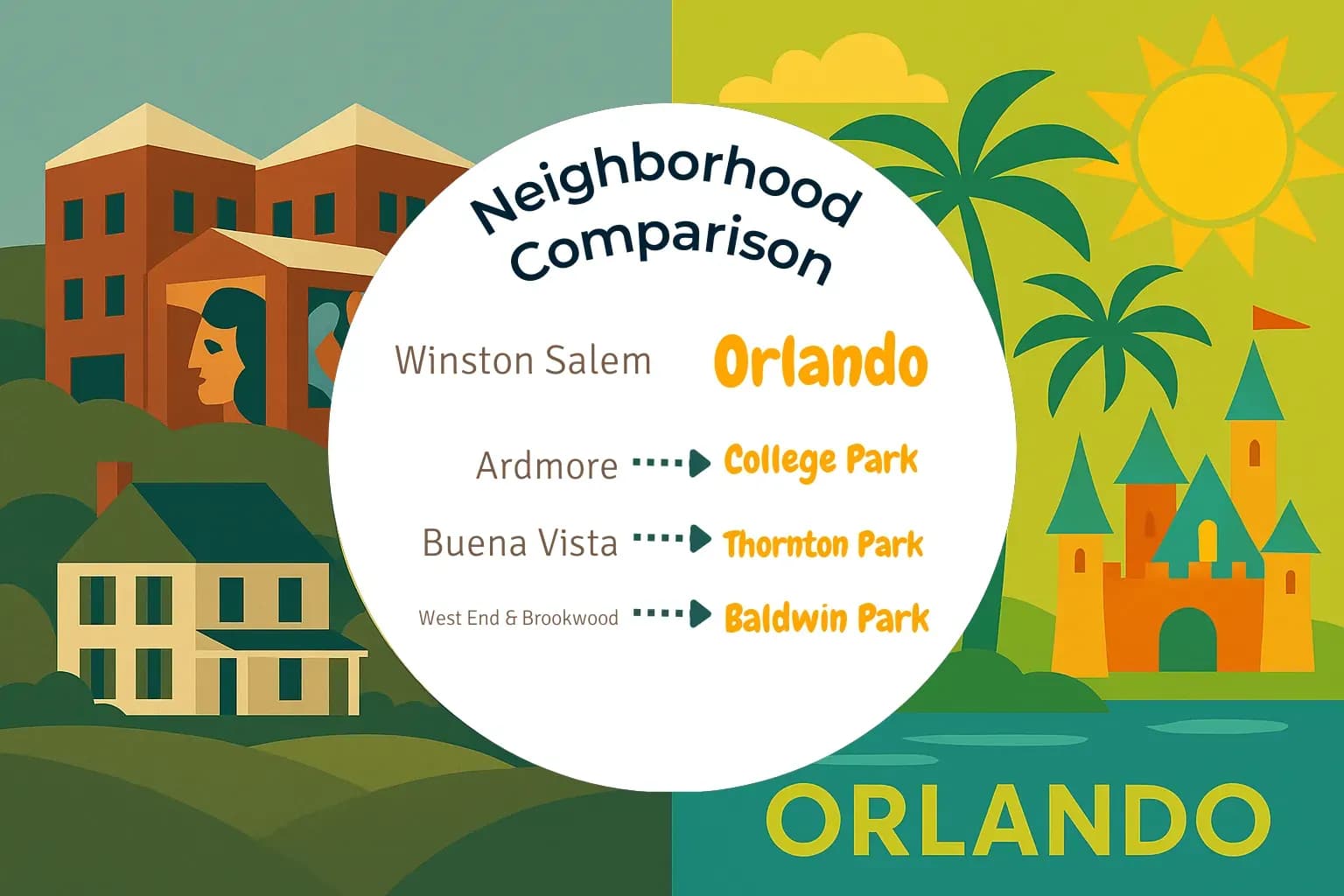 Winston Salem vs Orlando Neighborhood Comparison