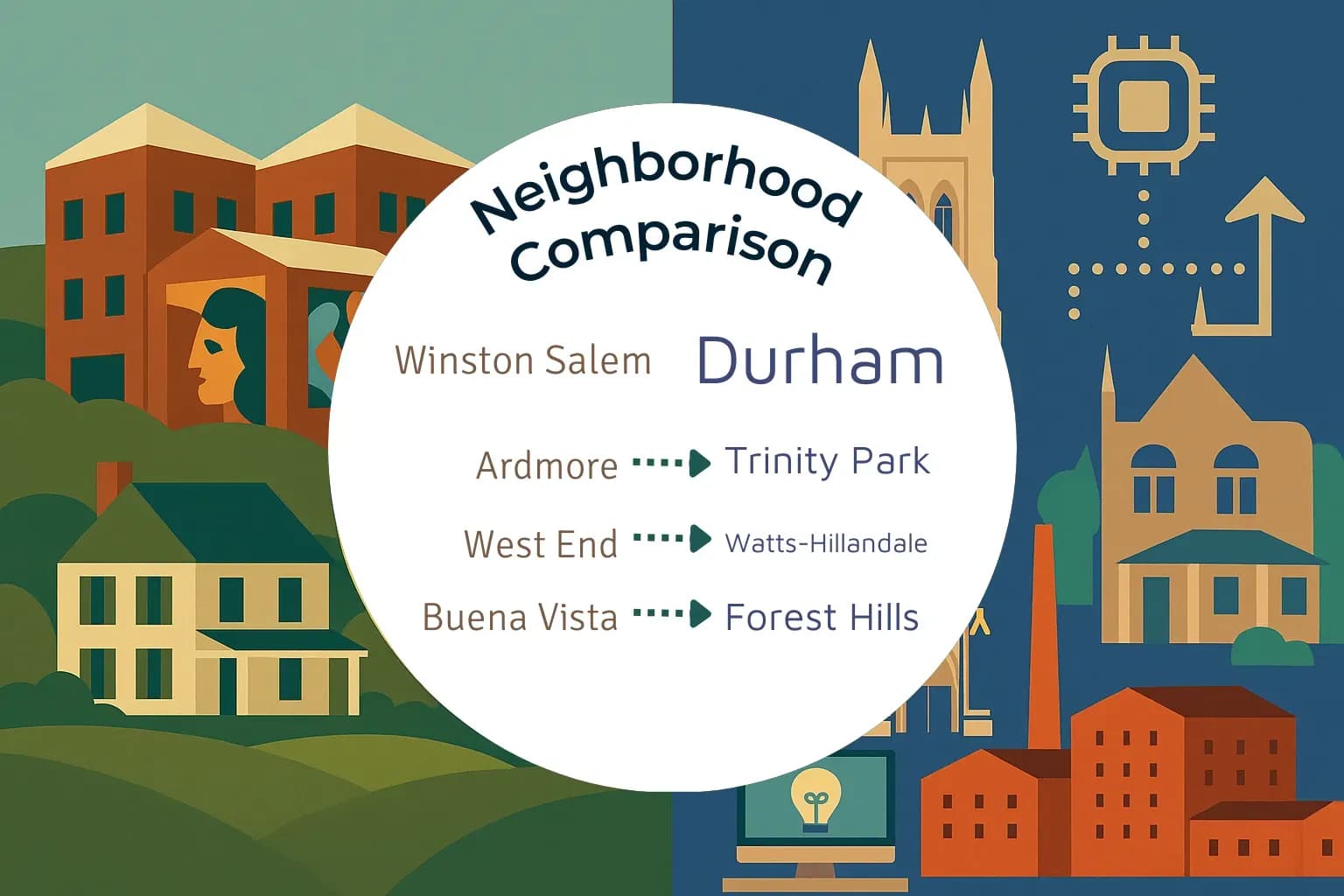 Winston Salem vs Durham Neighborhood Comparison