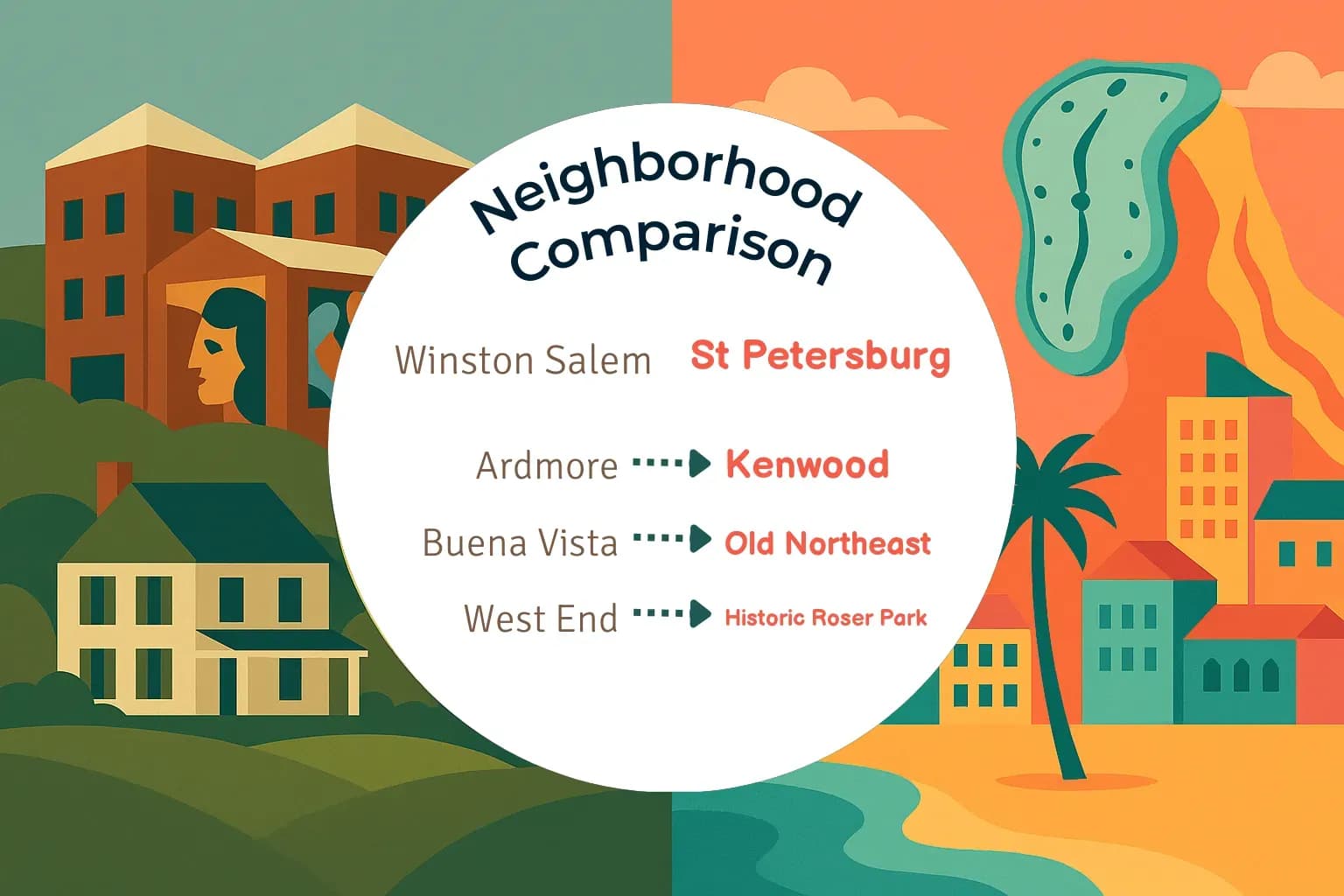 Winston Salem vs St. Petersburg Neighborhood Comparison