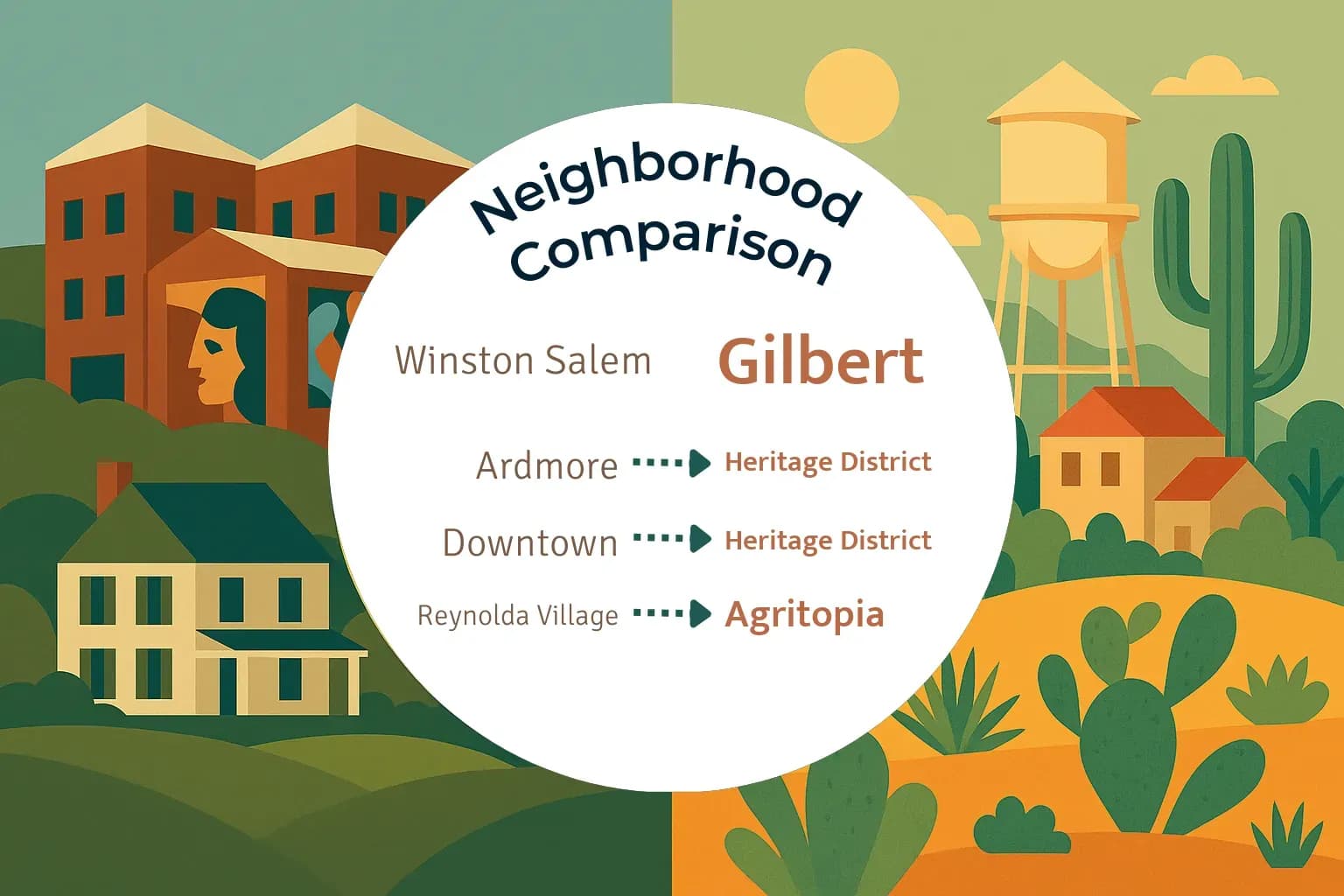 Winston Salem vs Gilbert Neighborhood Comparison