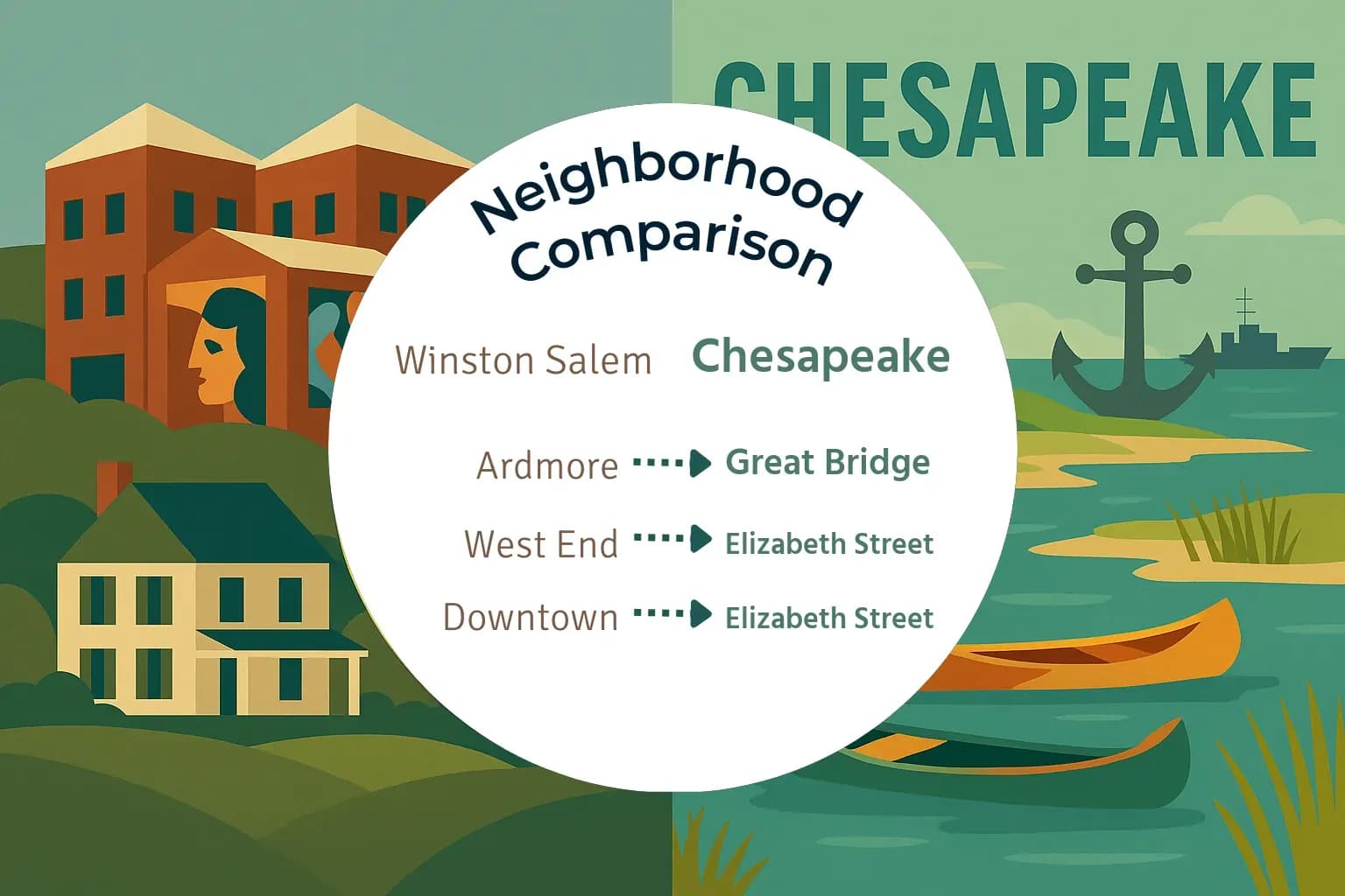 Winston Salem vs Chesapeake Neighborhood Comparison