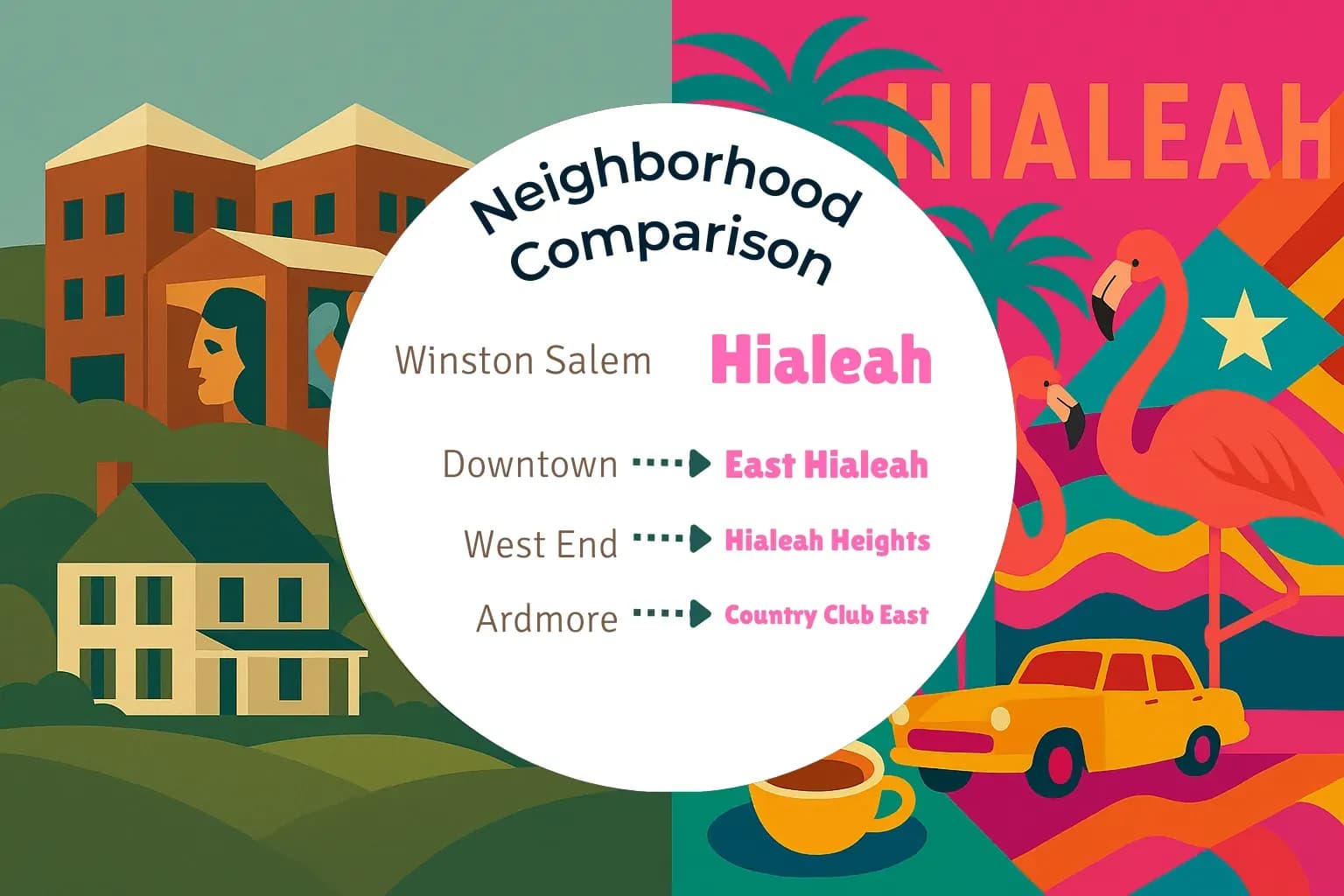 Winston Salem vs Hialeah Neighborhood Comparison