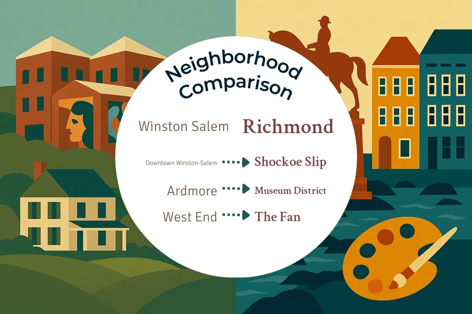 Winston Salem vs Richmond Neighborhood Comparison