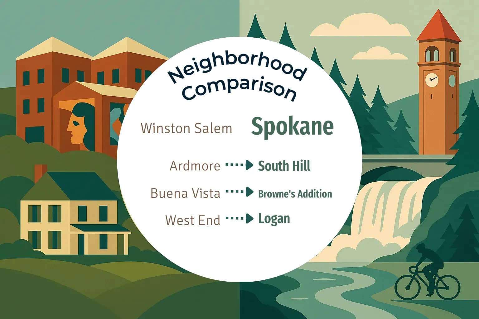 Winston Salem vs Spokane Neighborhood Comparison