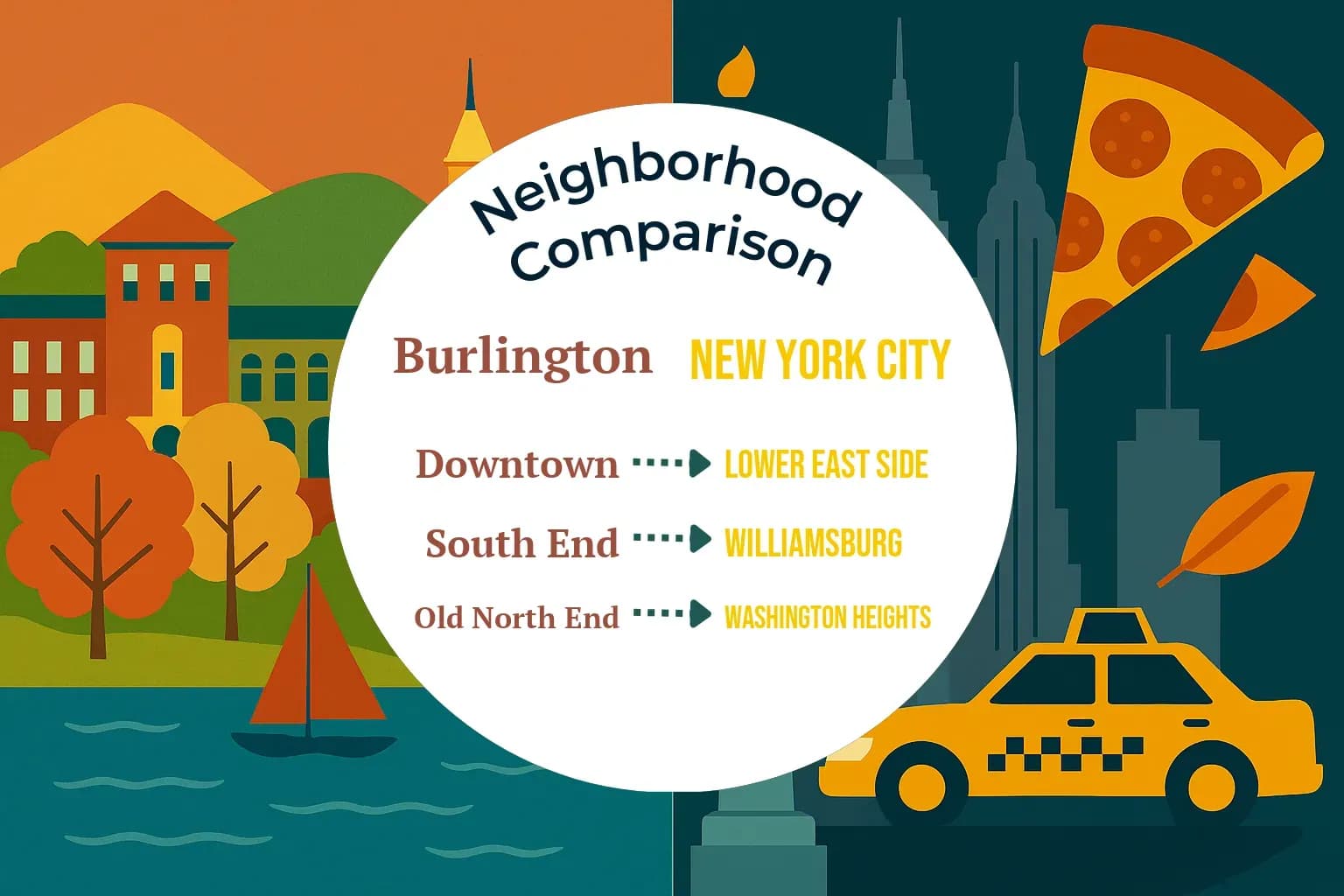 Burlington vs New York City Neighborhood Comparison