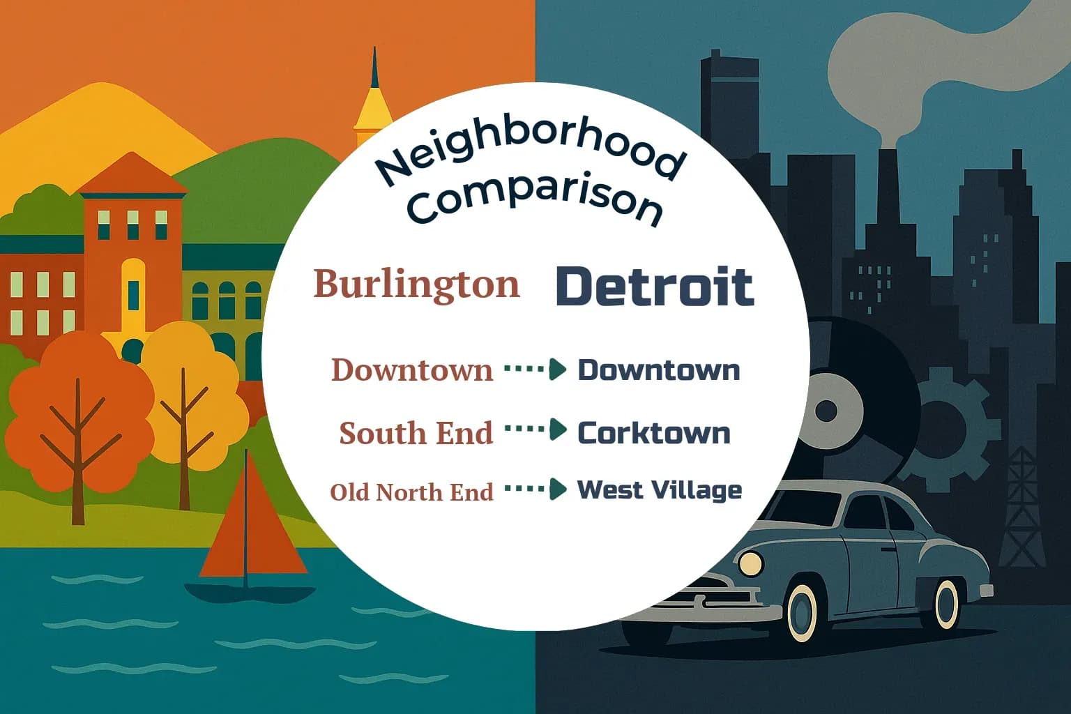 Burlington vs Detroit Neighborhood Comparison