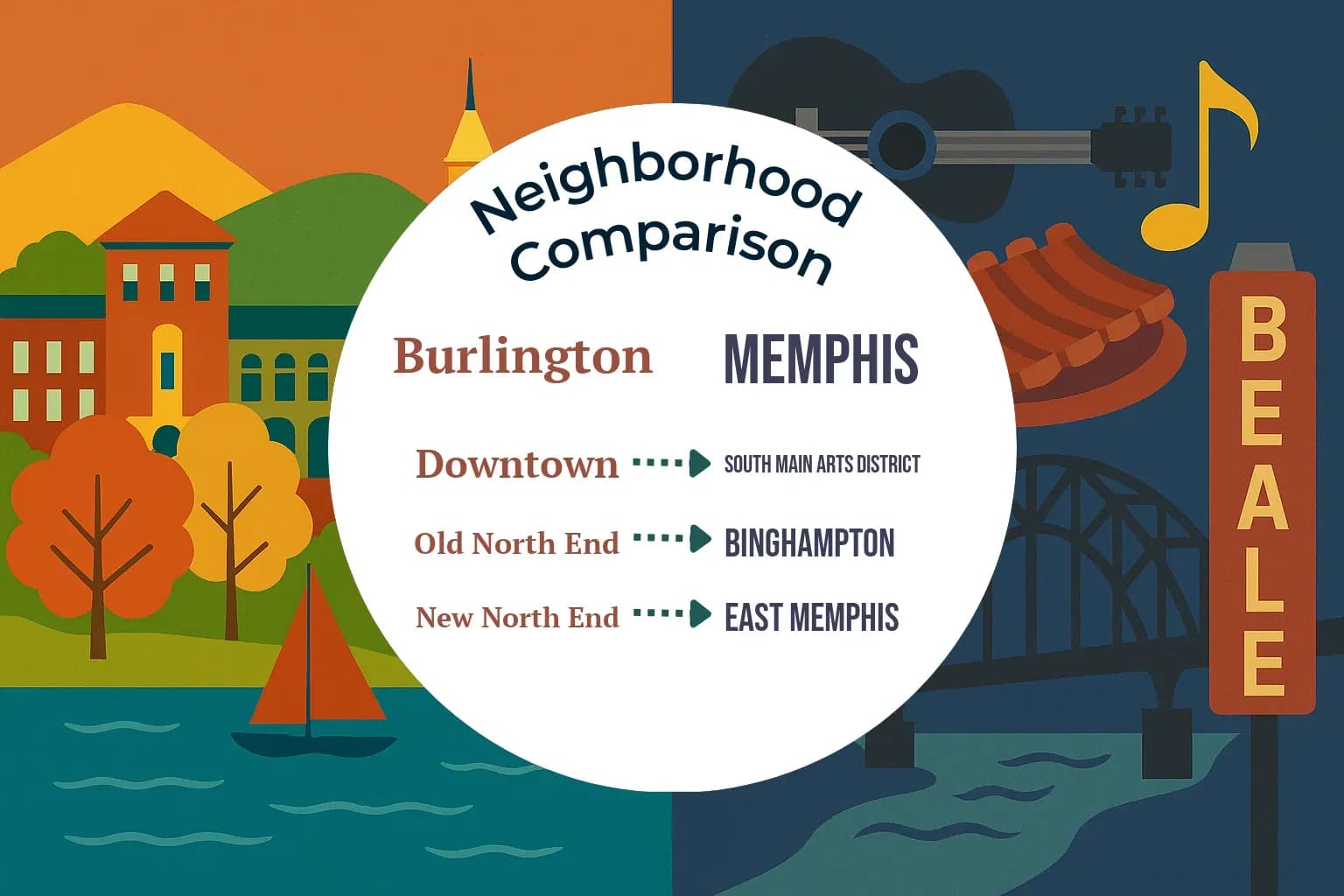 Burlington vs Memphis Neighborhood Comparison