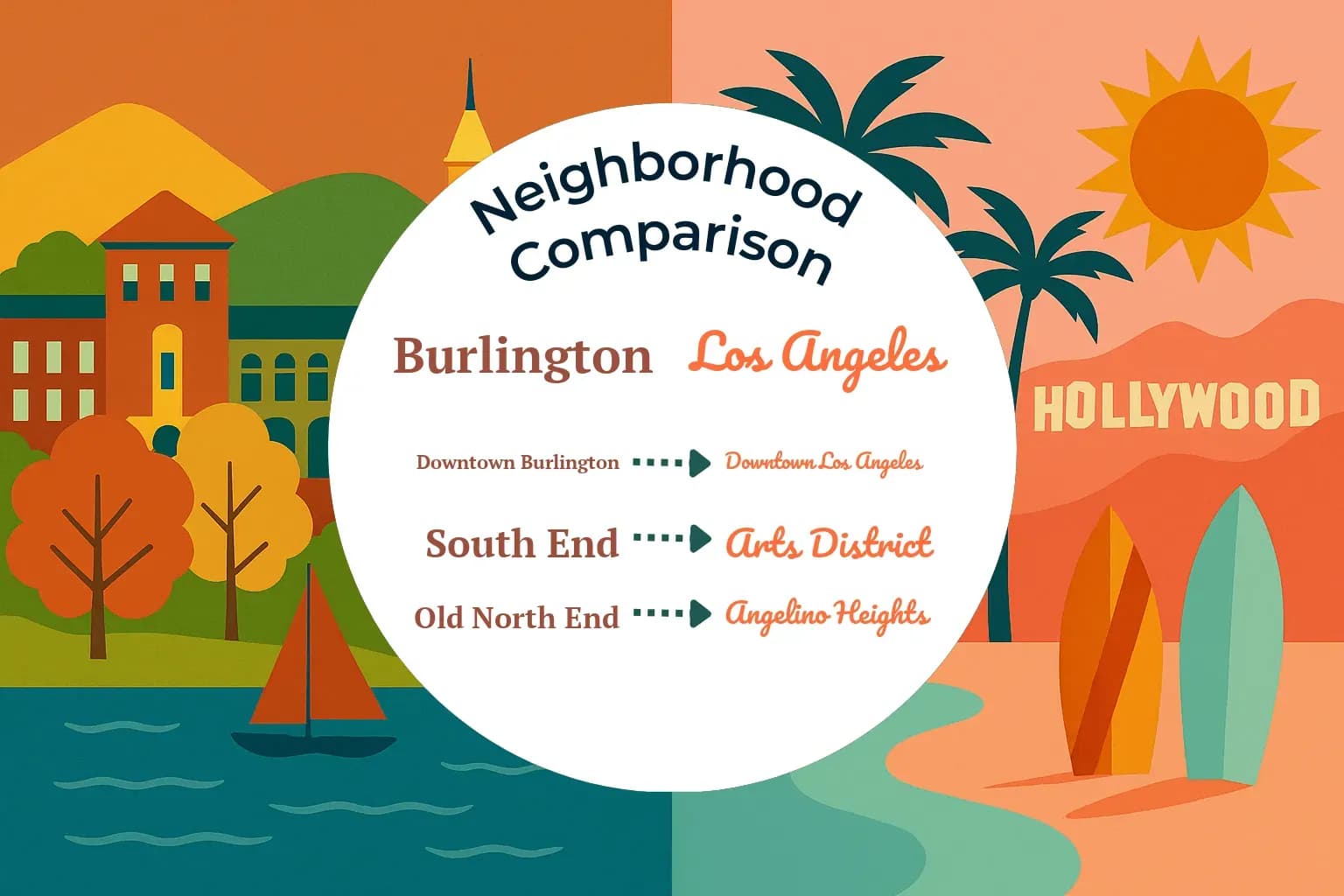 Burlington vs Los Angeles Neighborhood Comparison