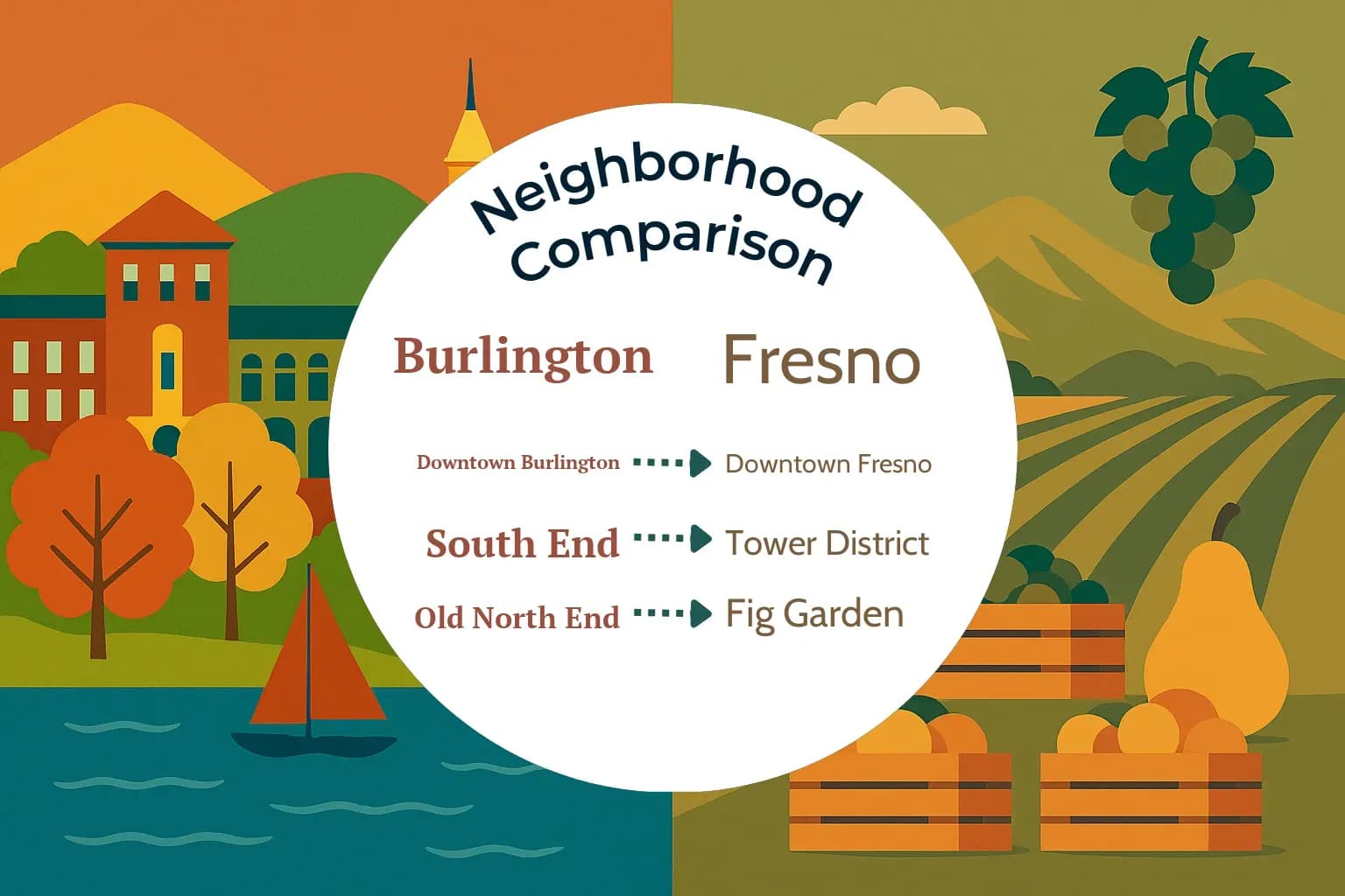 Burlington vs Fresno Neighborhood Comparison