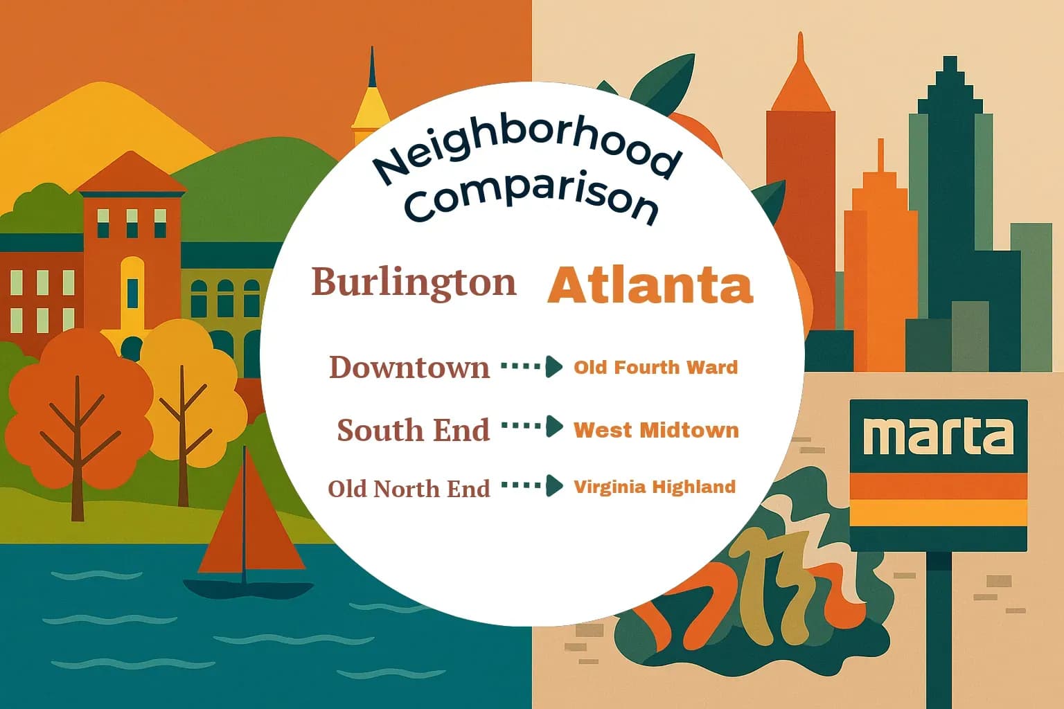 Burlington vs Atlanta Neighborhood Comparison