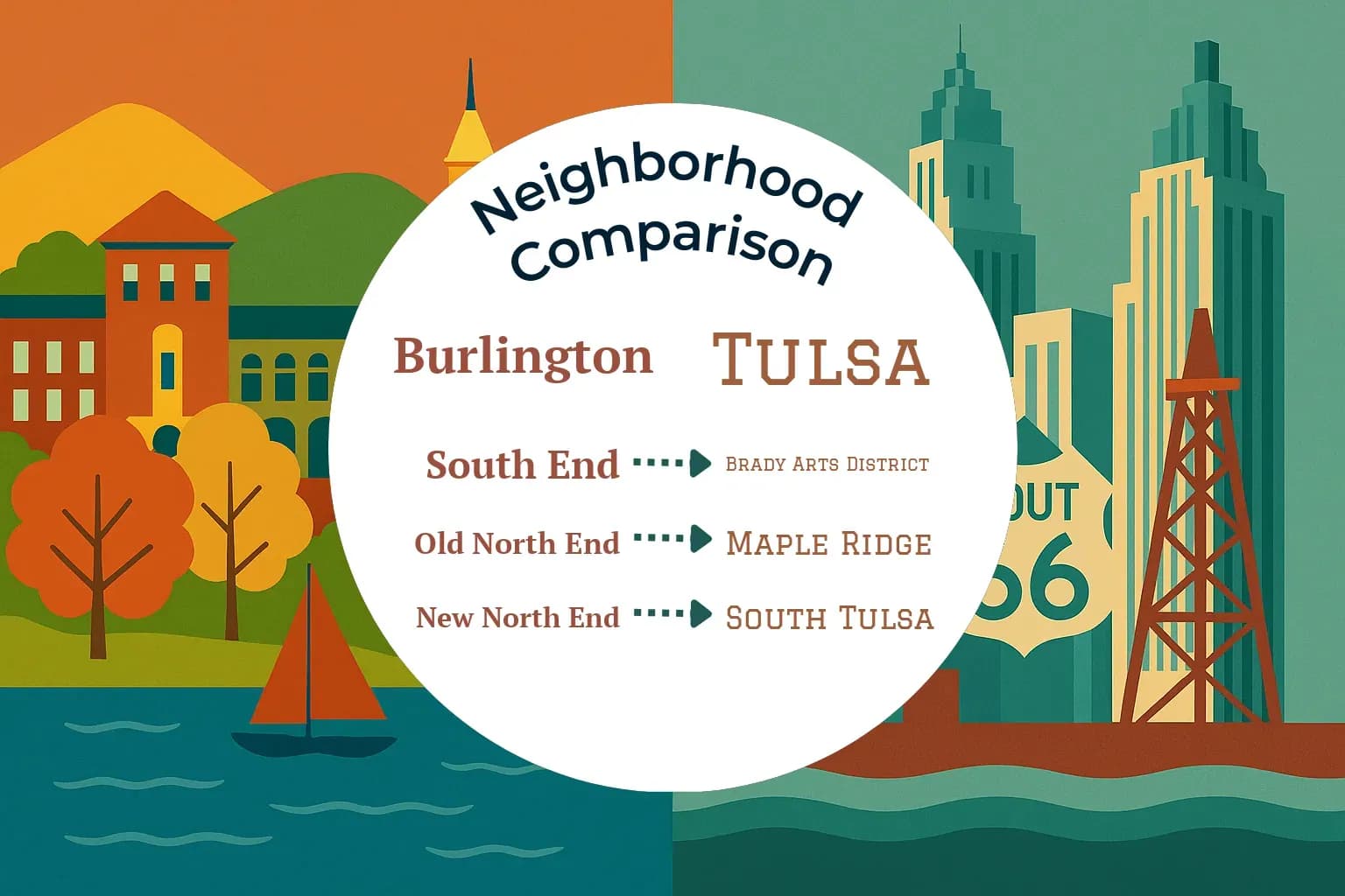 Burlington vs Tulsa Neighborhood Comparison