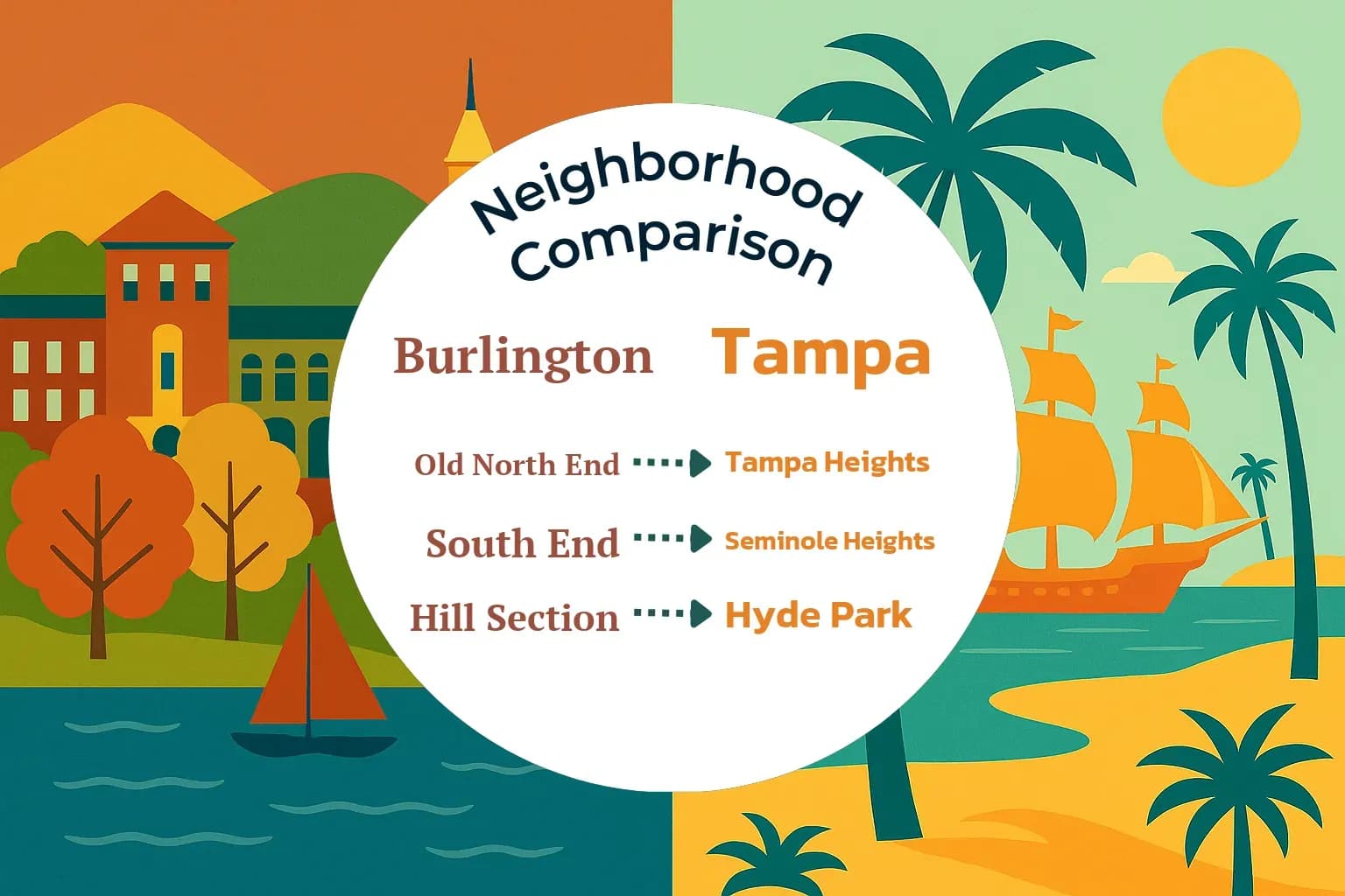 Burlington vs Tampa Neighborhood Comparison