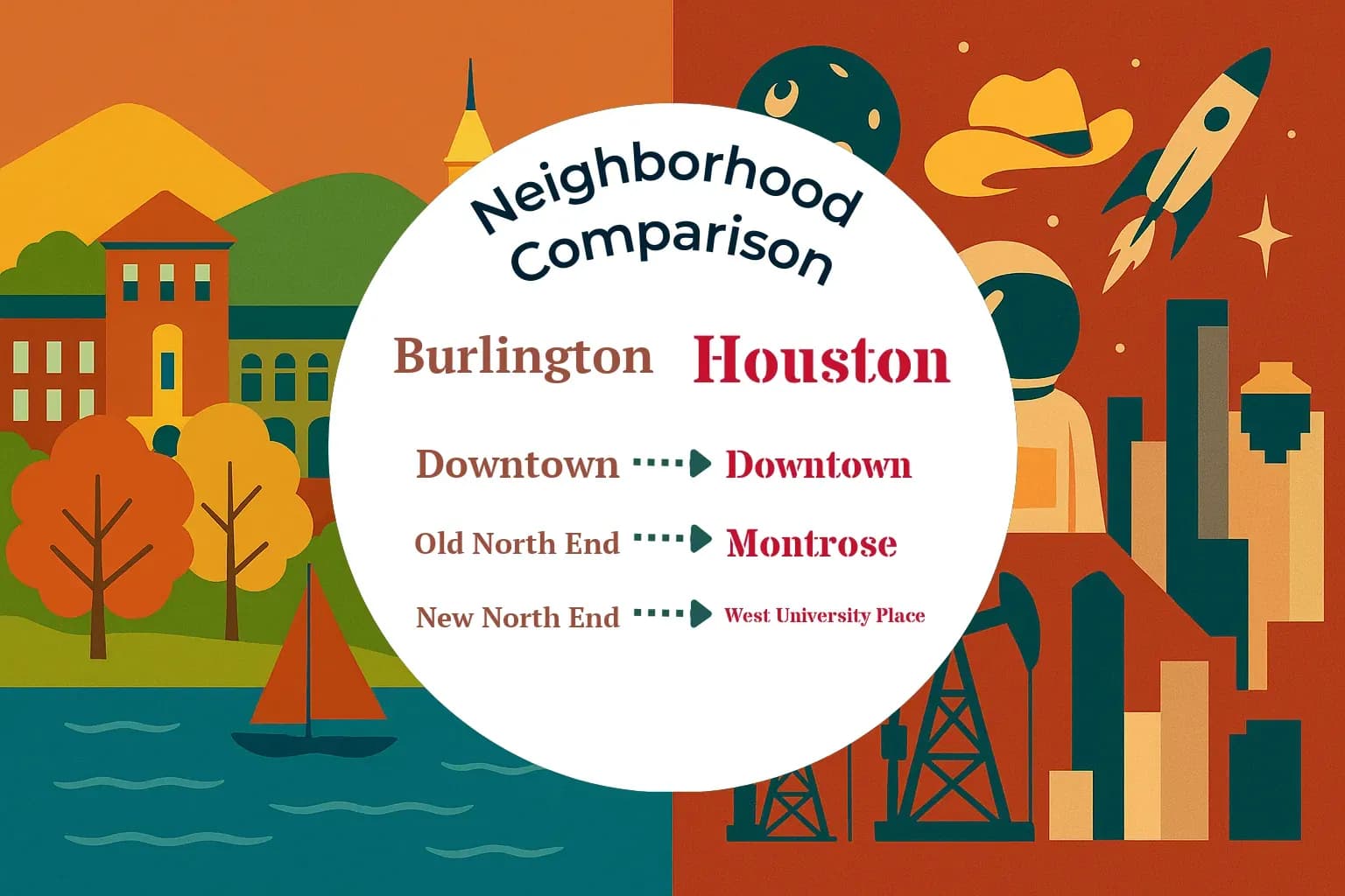 Burlington vs Houston Neighborhood Comparison