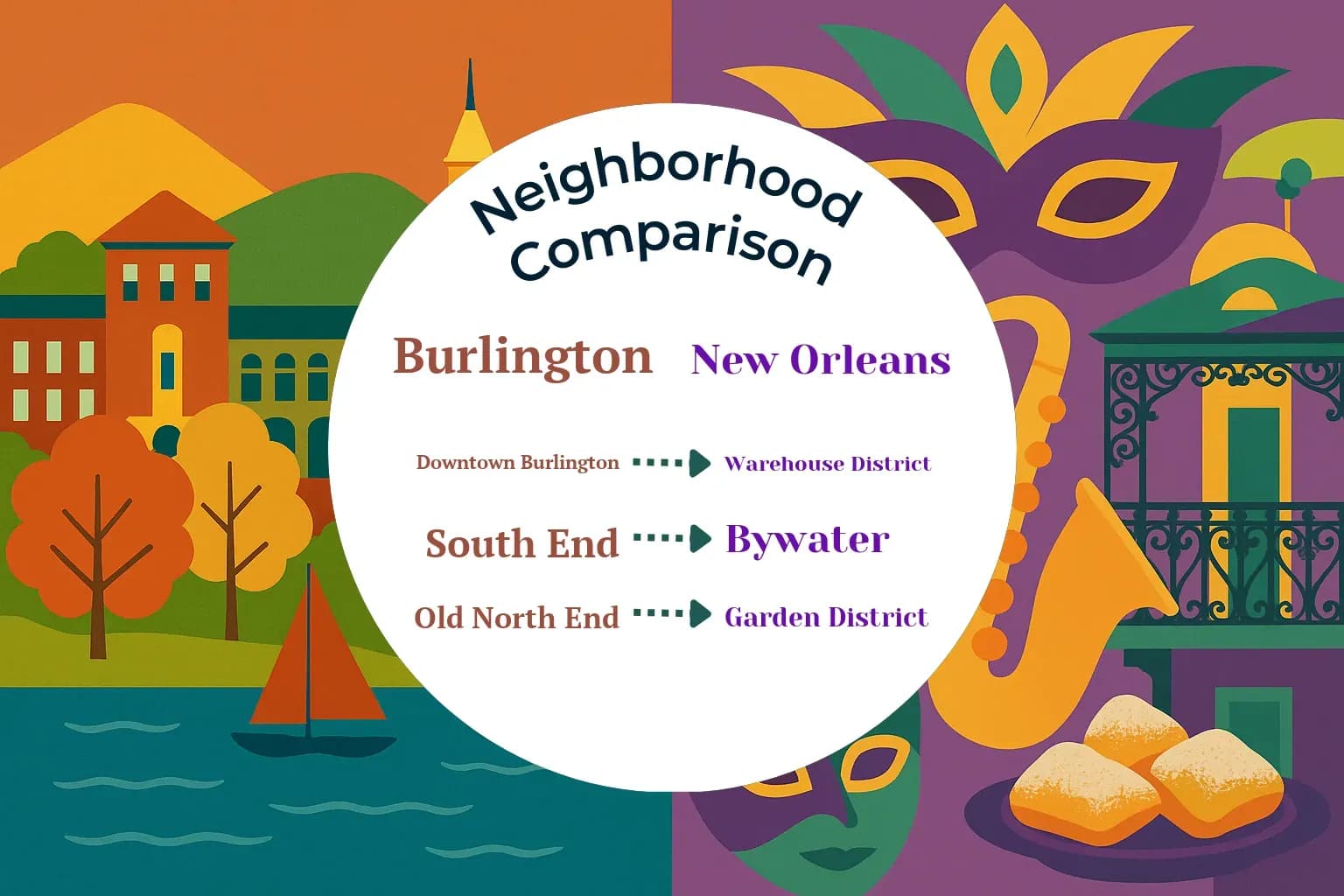Burlington vs New Orleans Neighborhood Comparison