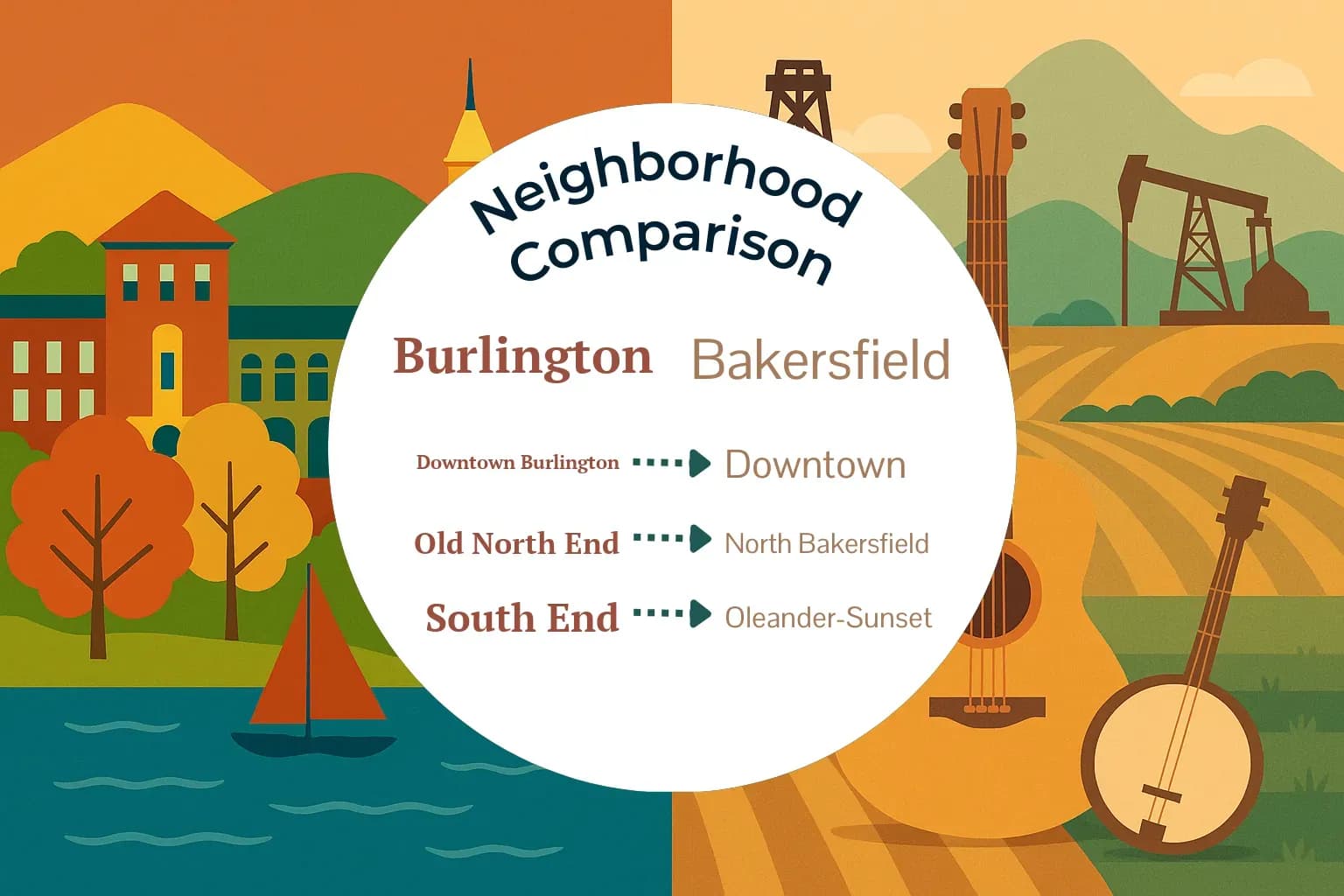 Burlington vs Bakersfield Neighborhood Comparison