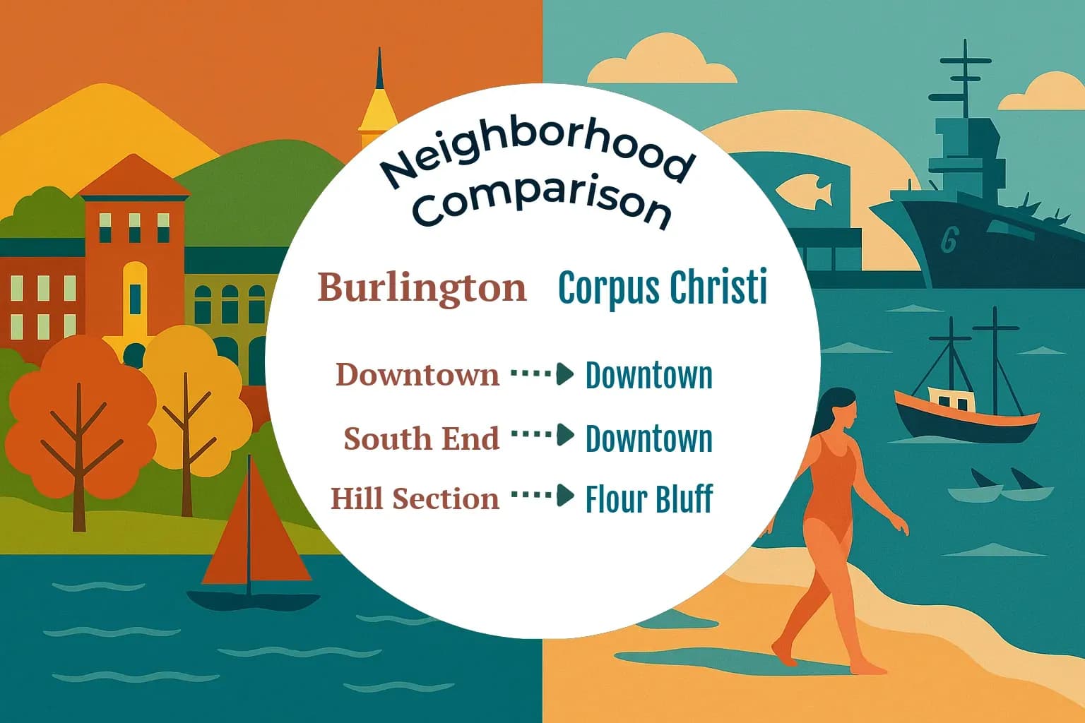 Burlington vs Corpus Christi Neighborhood Comparison