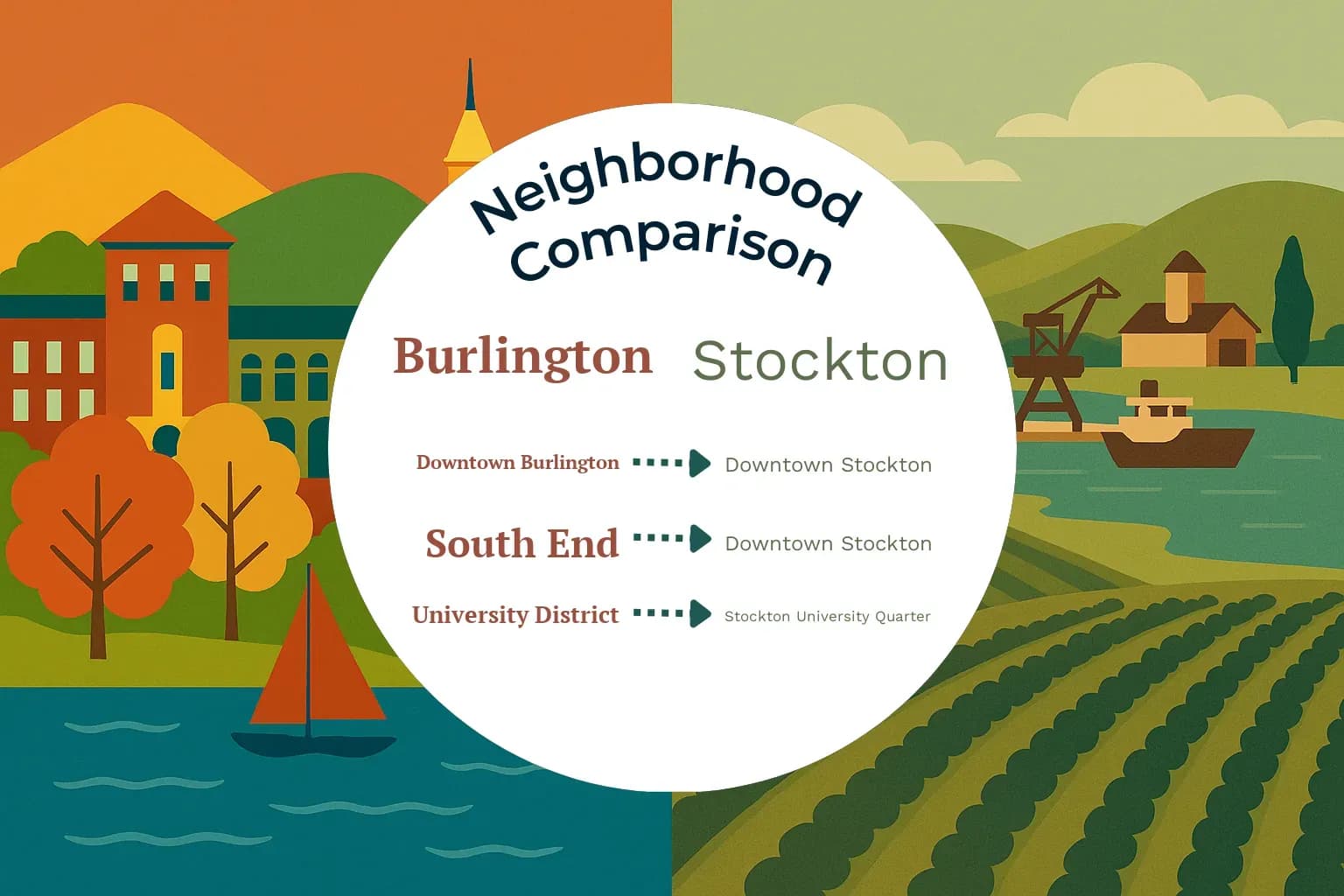 Burlington vs Stockton Neighborhood Comparison