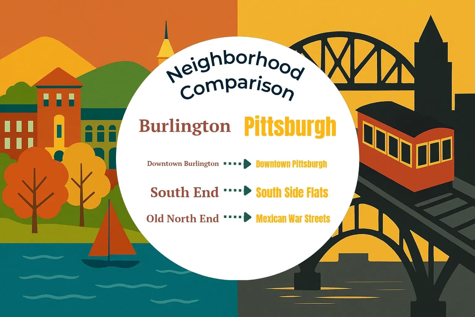 Burlington vs Pittsburgh Neighborhood Comparison