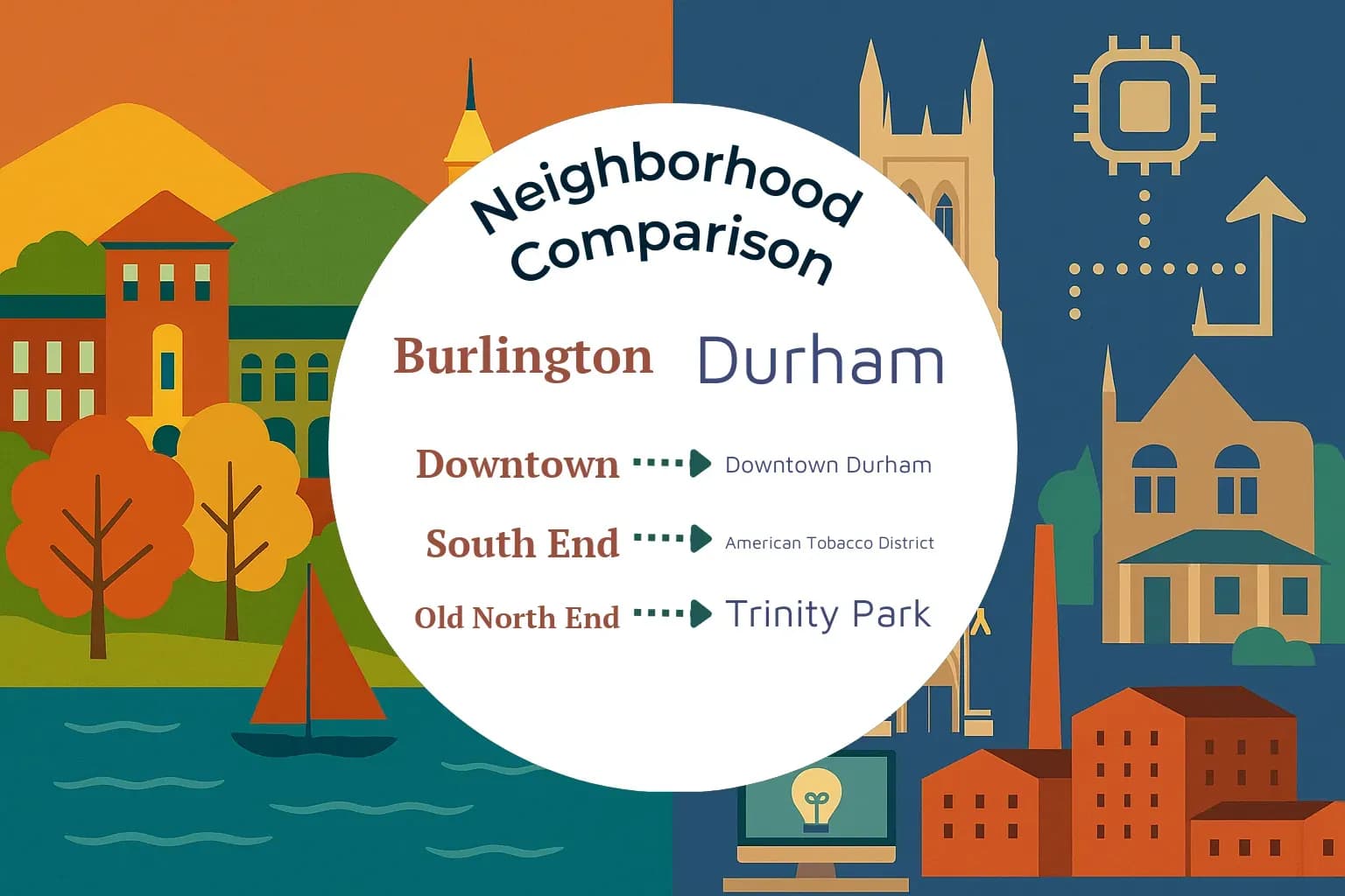 Burlington vs Durham Neighborhood Comparison