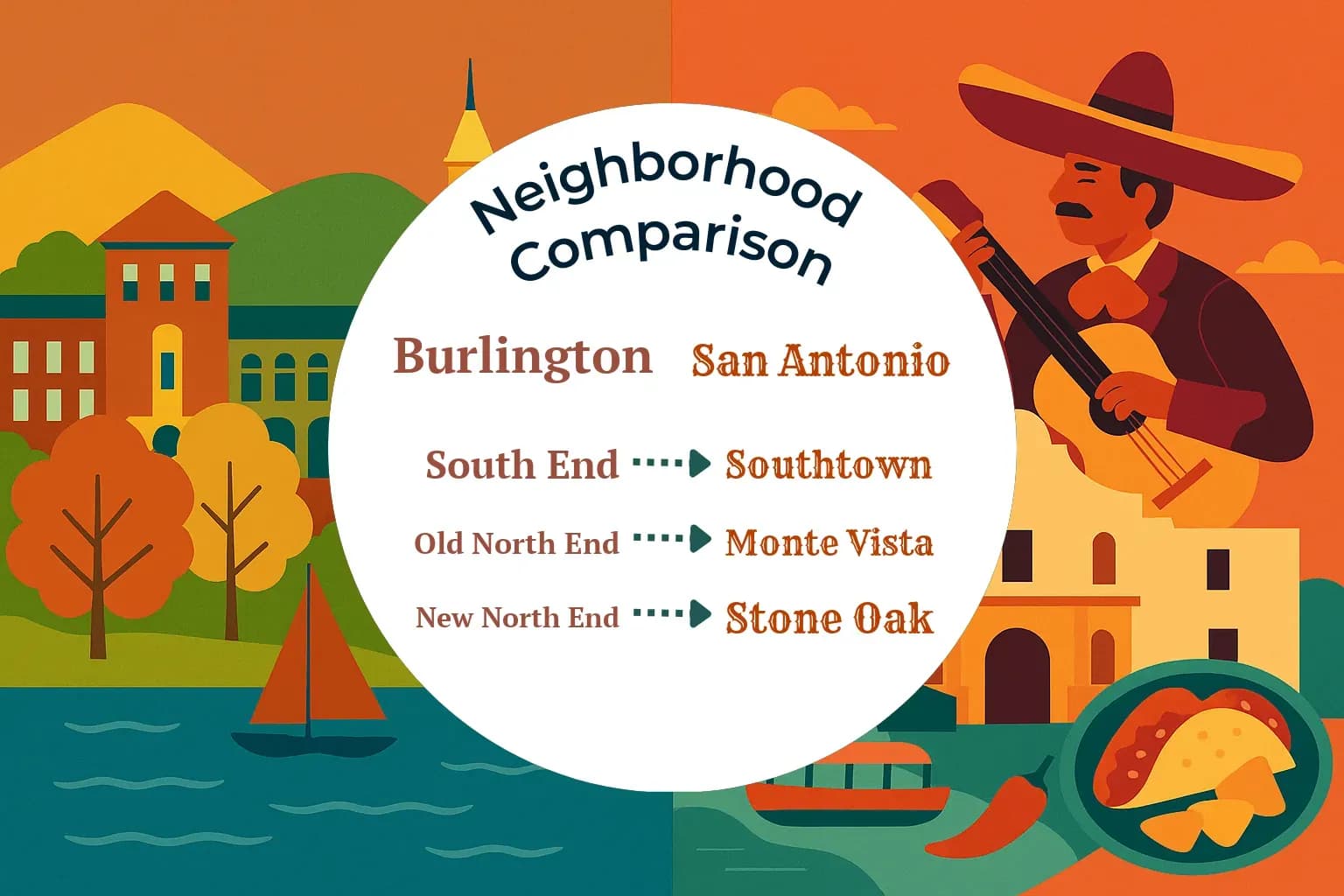 Burlington vs San Antonio Neighborhood Comparison