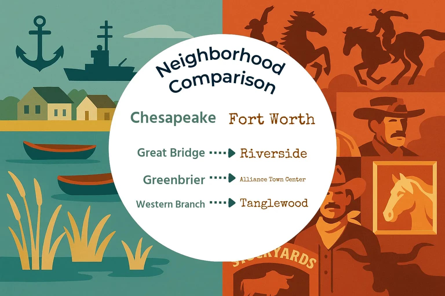 Chesapeake vs Fort Worth Neighborhood Comparison