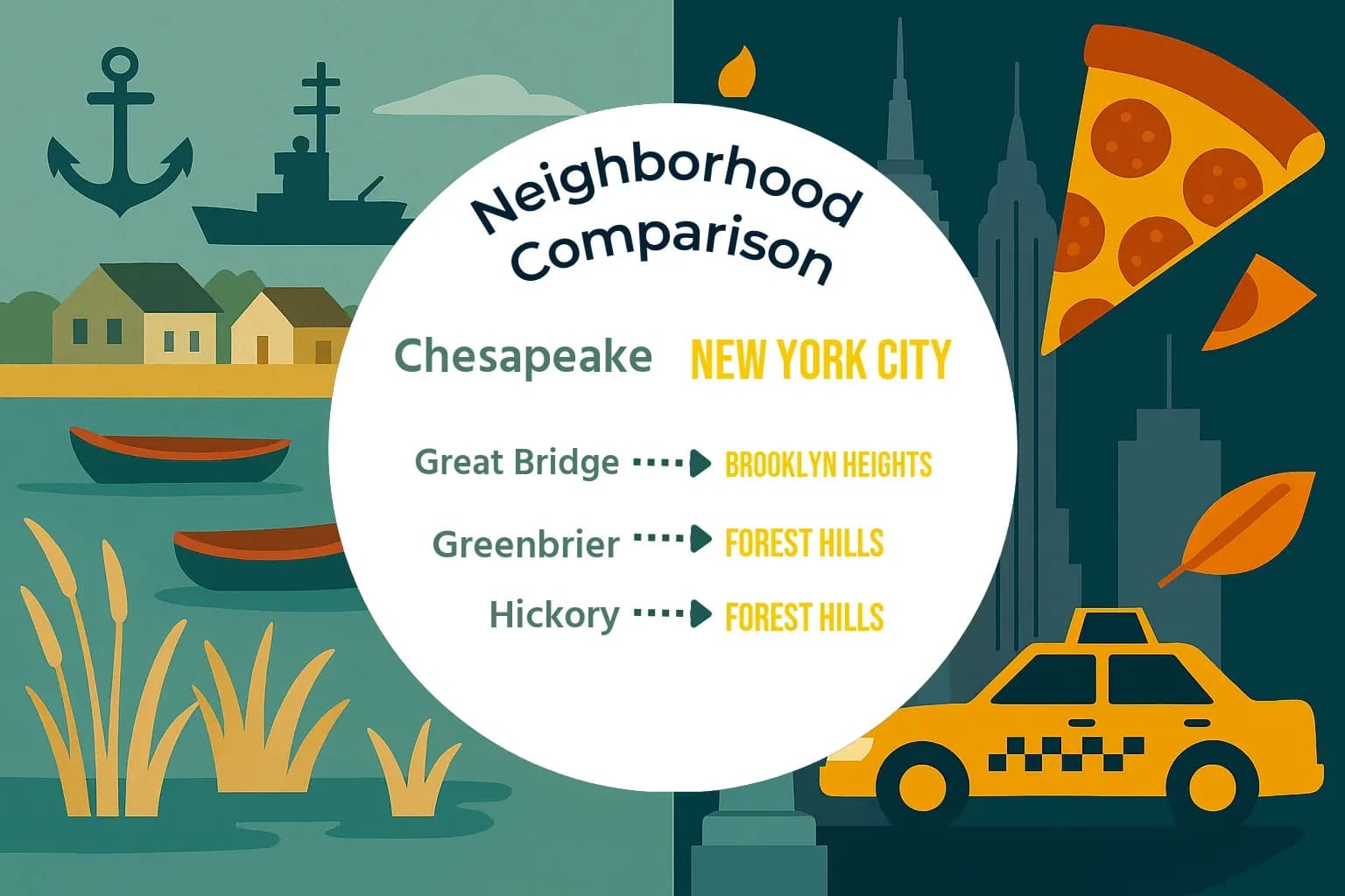 Chesapeake vs New York City Neighborhood Comparison