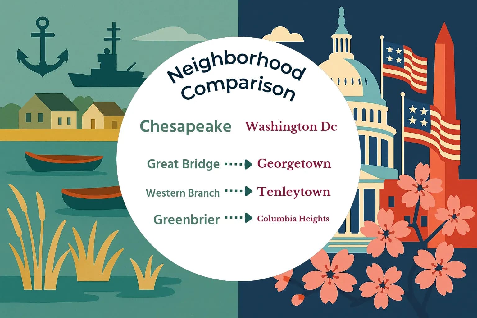 Chesapeake vs Washington DC Neighborhood Comparison