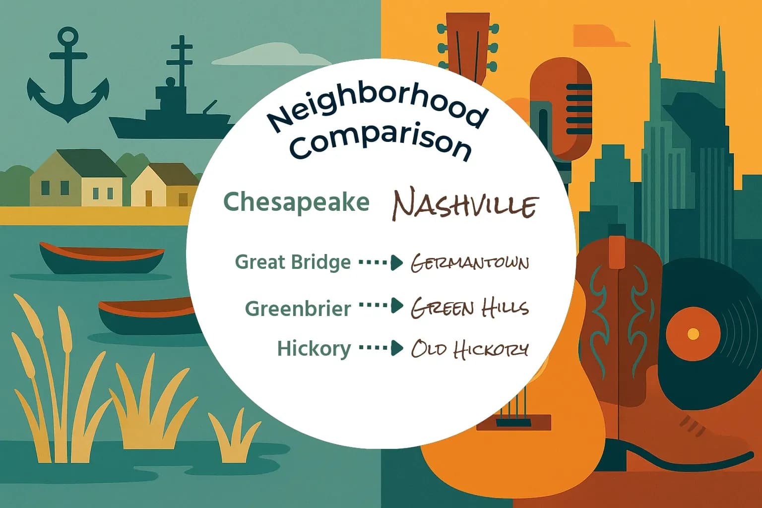 Chesapeake vs Nashville Neighborhood Comparison