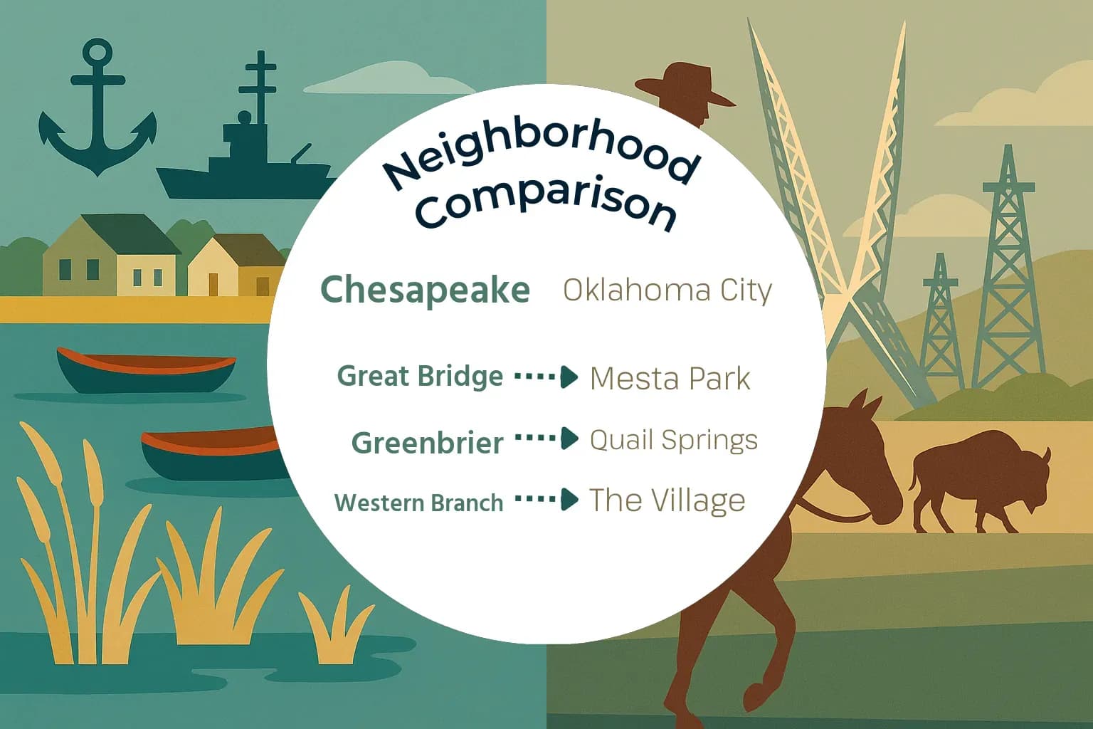 Chesapeake vs Oklahoma City Neighborhood Comparison