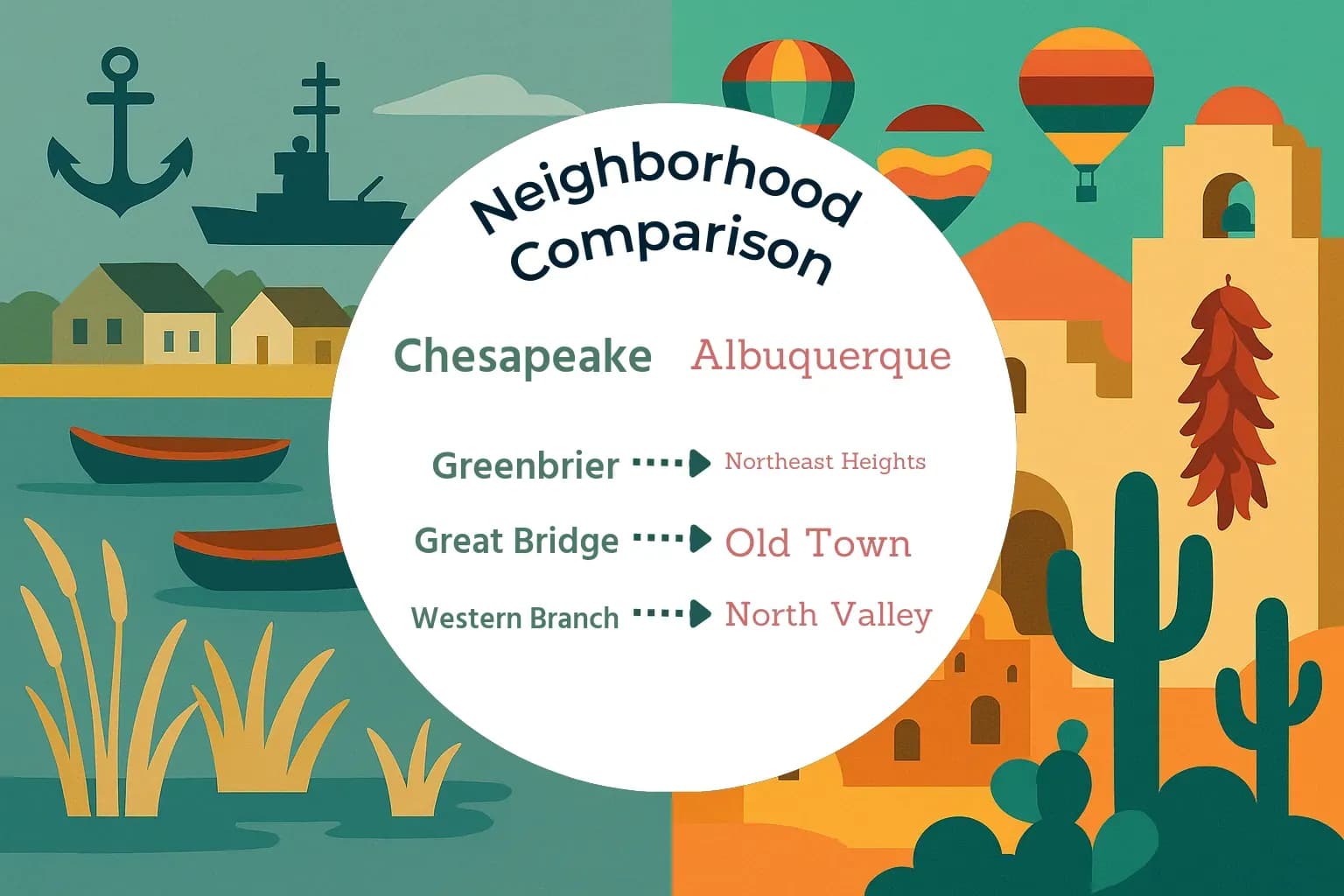 Chesapeake vs Albuquerque Neighborhood Comparison
