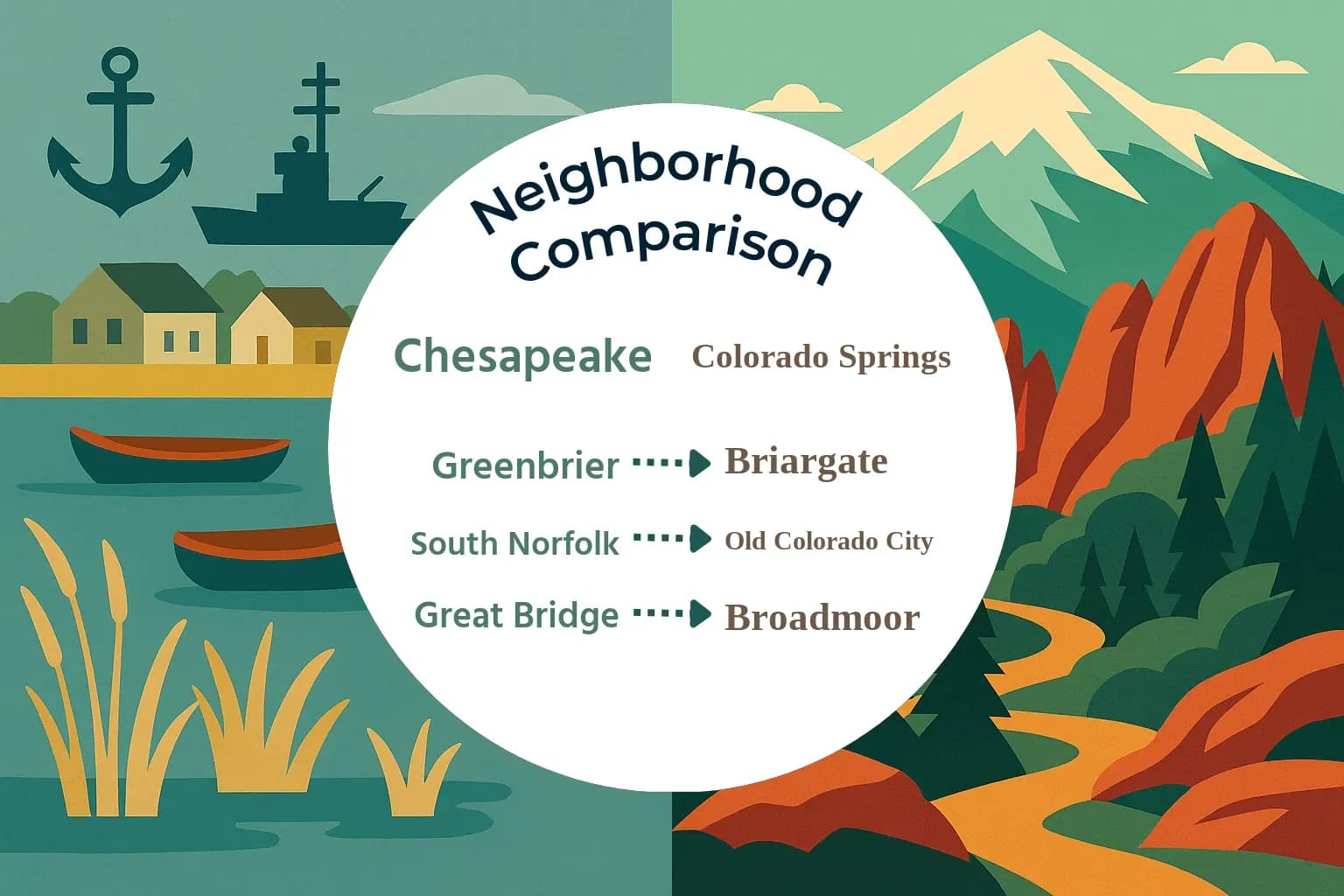 Chesapeake vs Colorado Springs Neighborhood Comparison