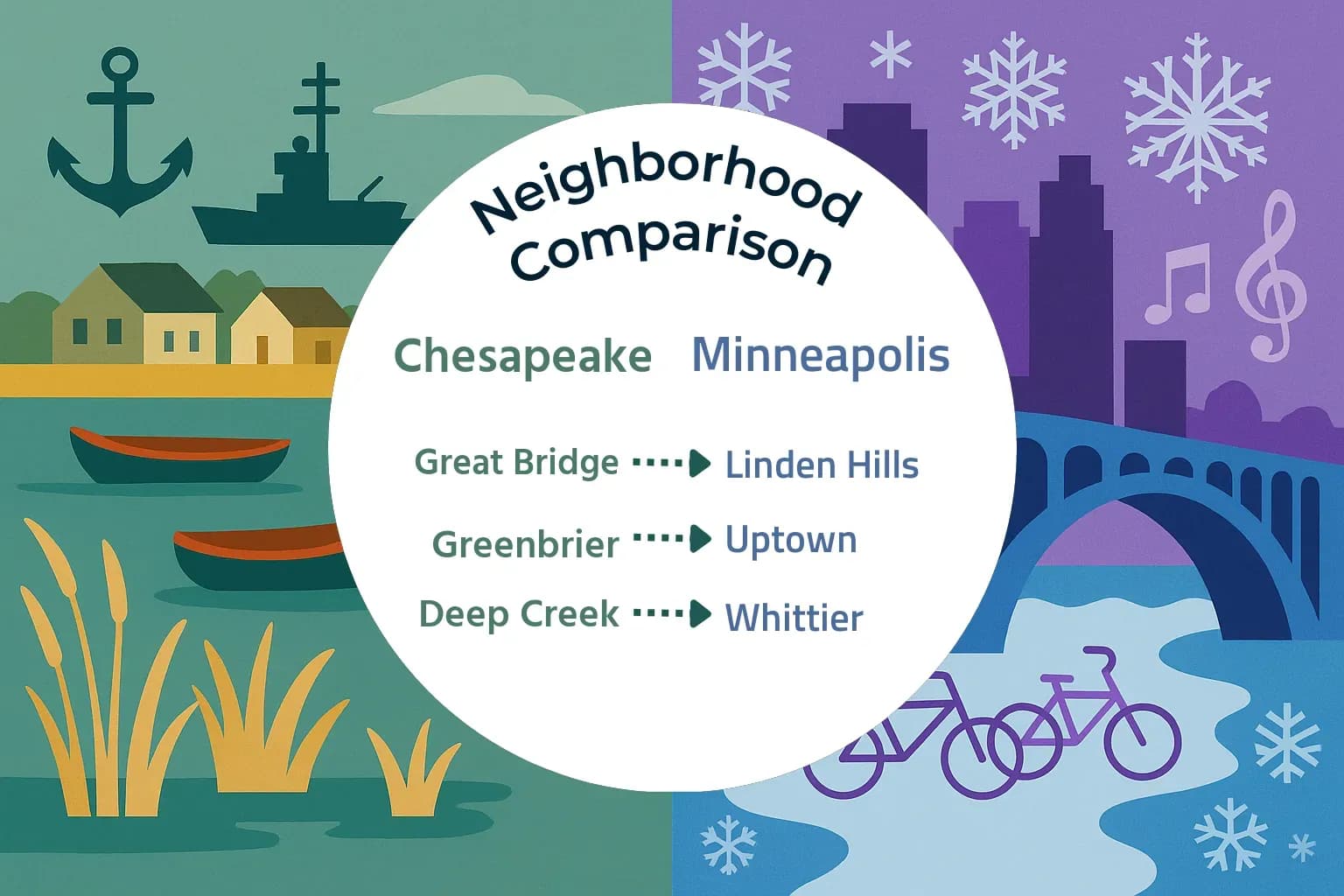 Chesapeake vs Minneapolis Neighborhood Comparison