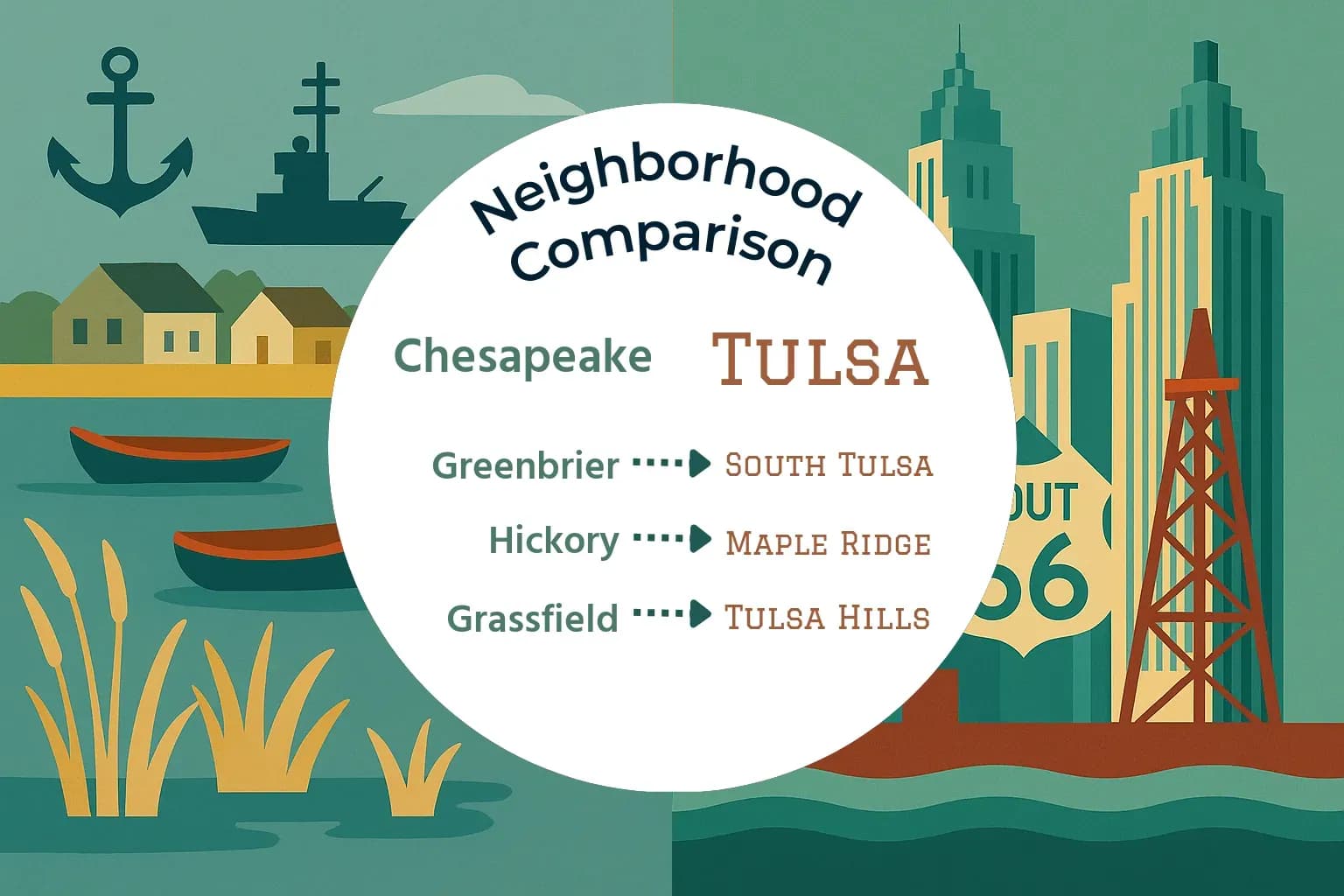 Chesapeake vs Tulsa Neighborhood Comparison