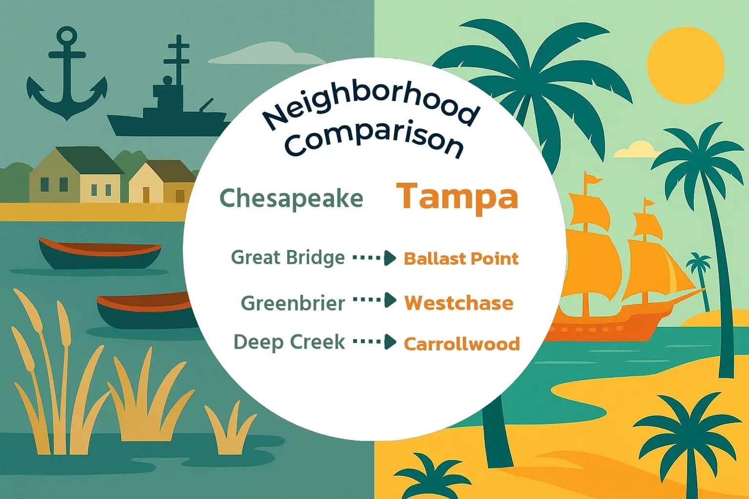 Chesapeake vs Tampa Neighborhood Comparison