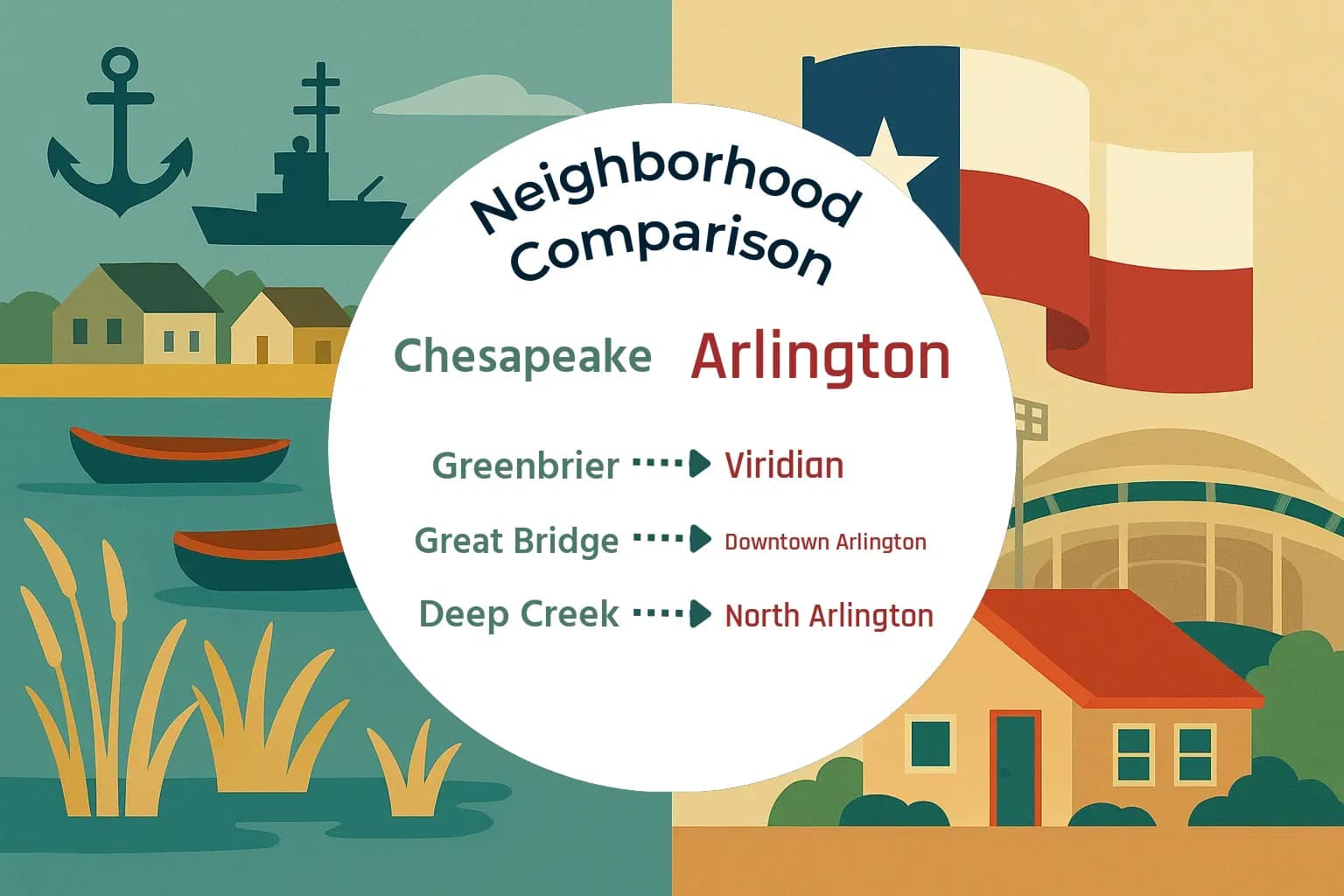 Chesapeake vs Arlington Neighborhood Comparison