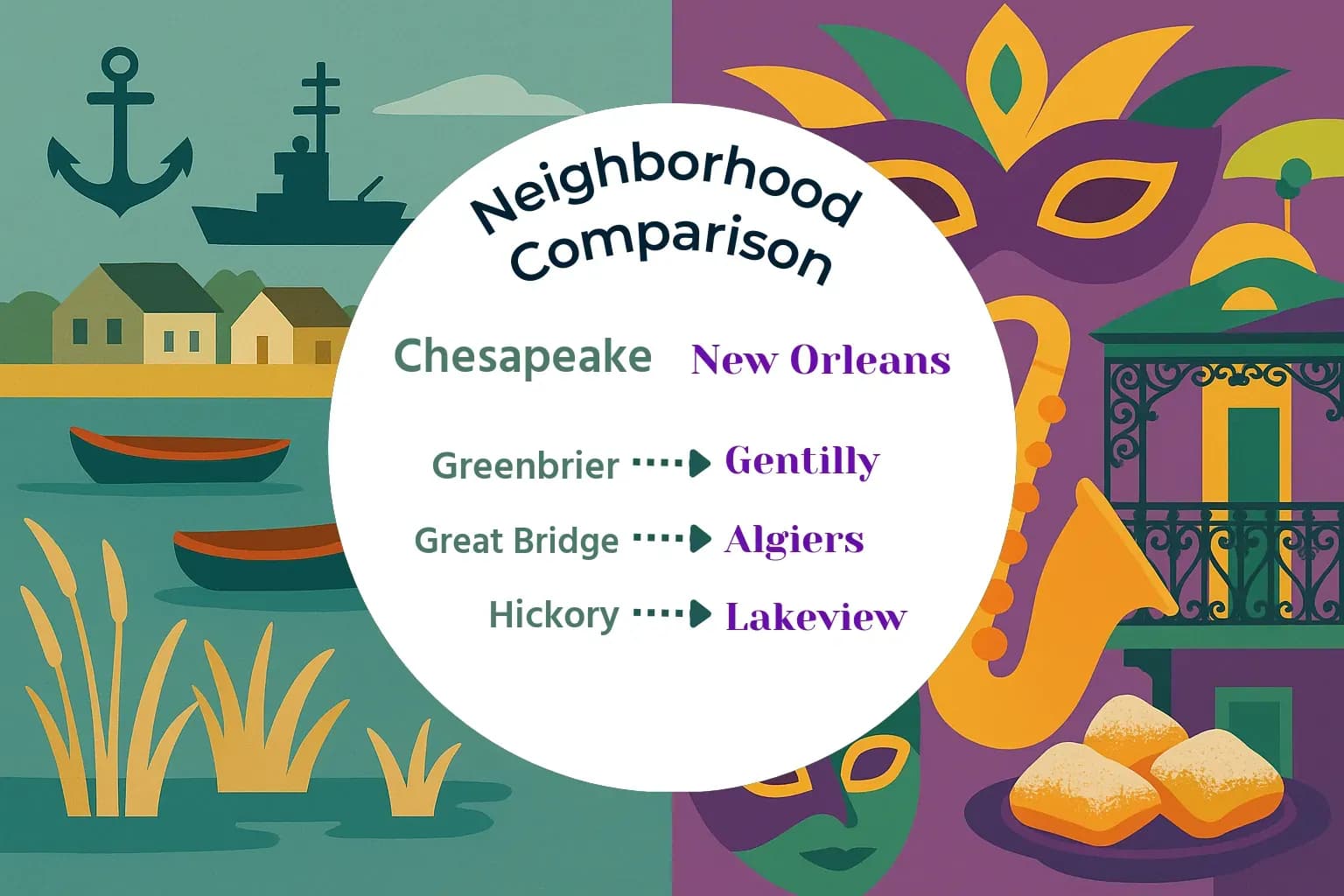 Chesapeake vs New Orleans Neighborhood Comparison