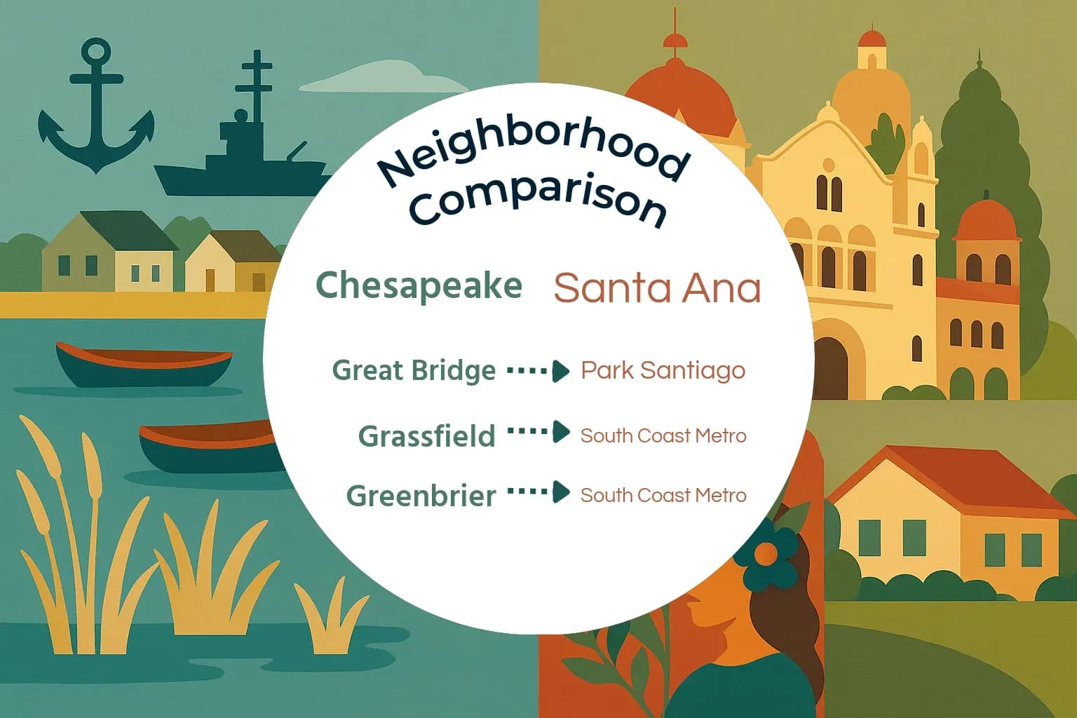 Chesapeake vs Santa Ana Neighborhood Comparison