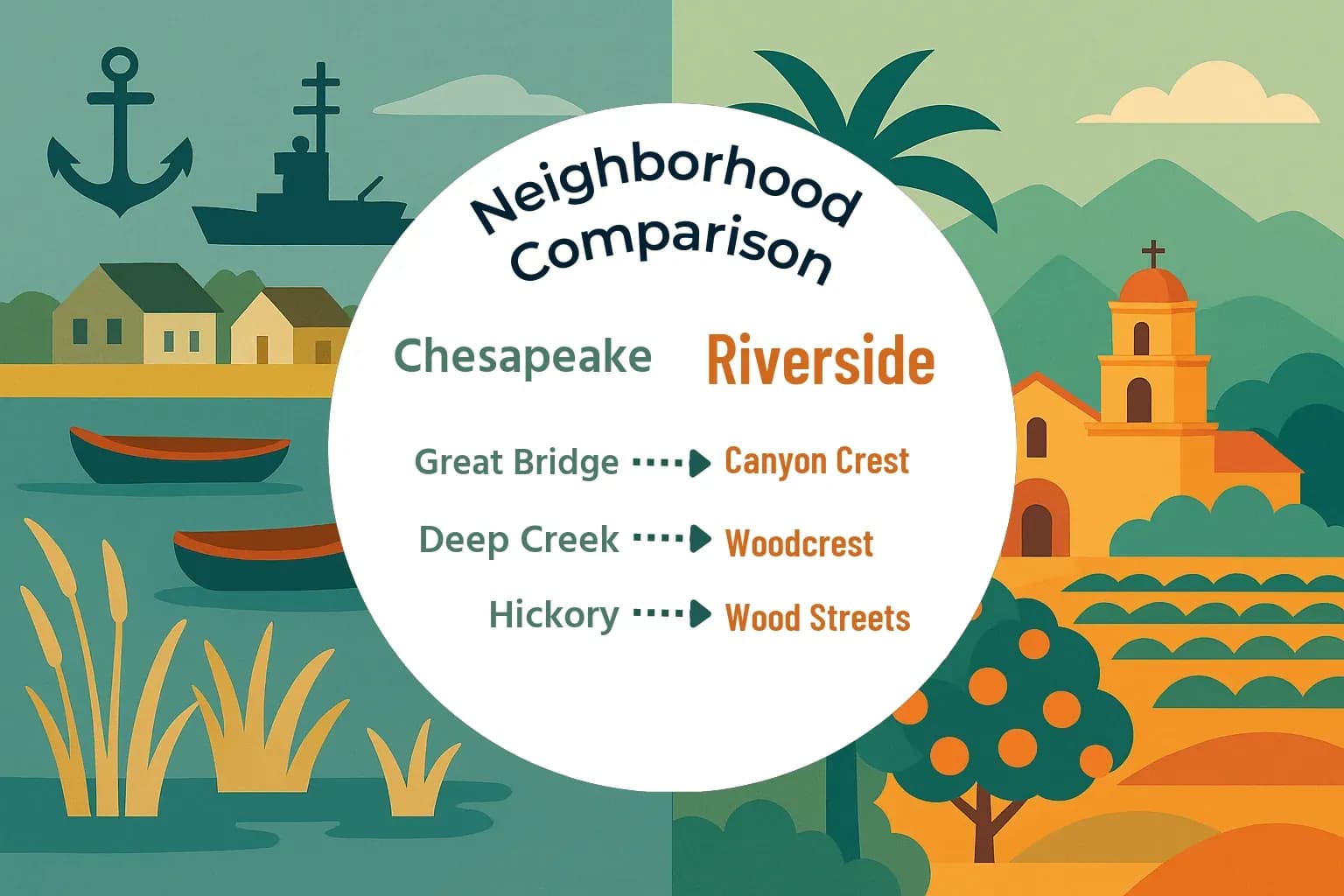 Chesapeake vs Riverside Neighborhood Comparison