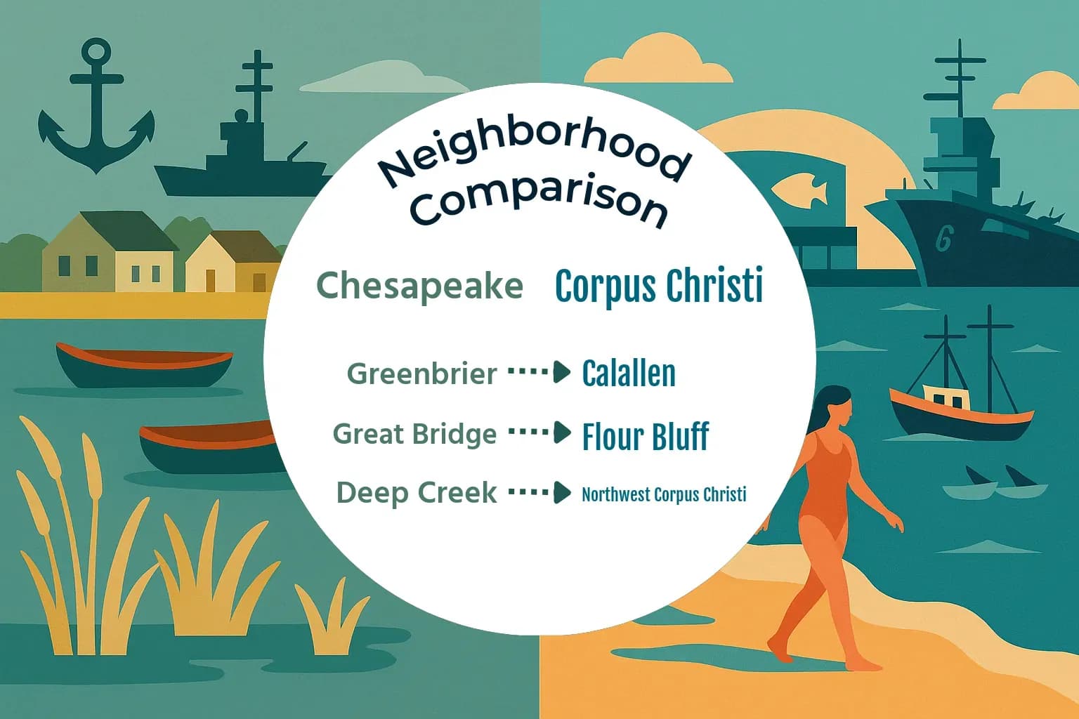 Chesapeake vs Corpus Christi Neighborhood Comparison