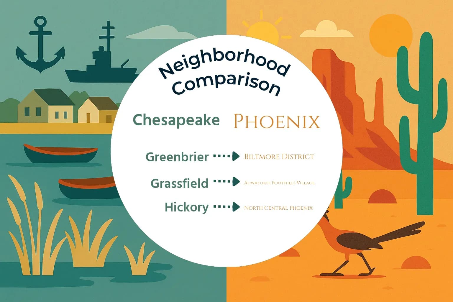 Chesapeake vs Phoenix Neighborhood Comparison