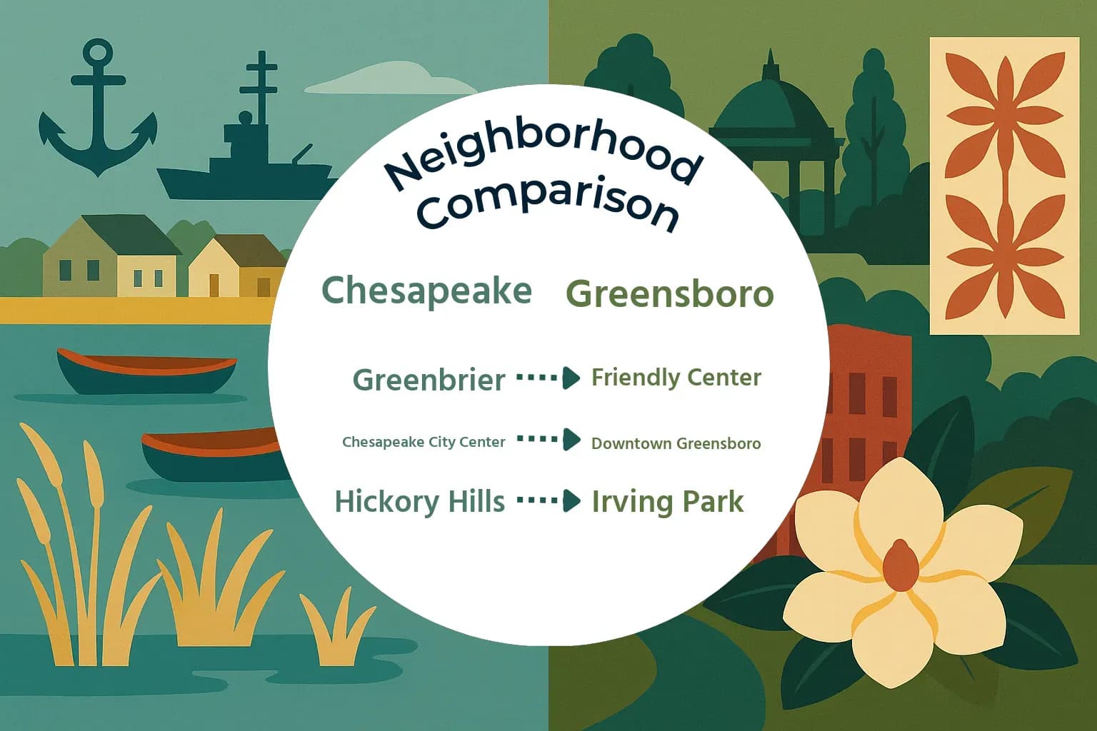 Chesapeake vs Greensboro Neighborhood Comparison