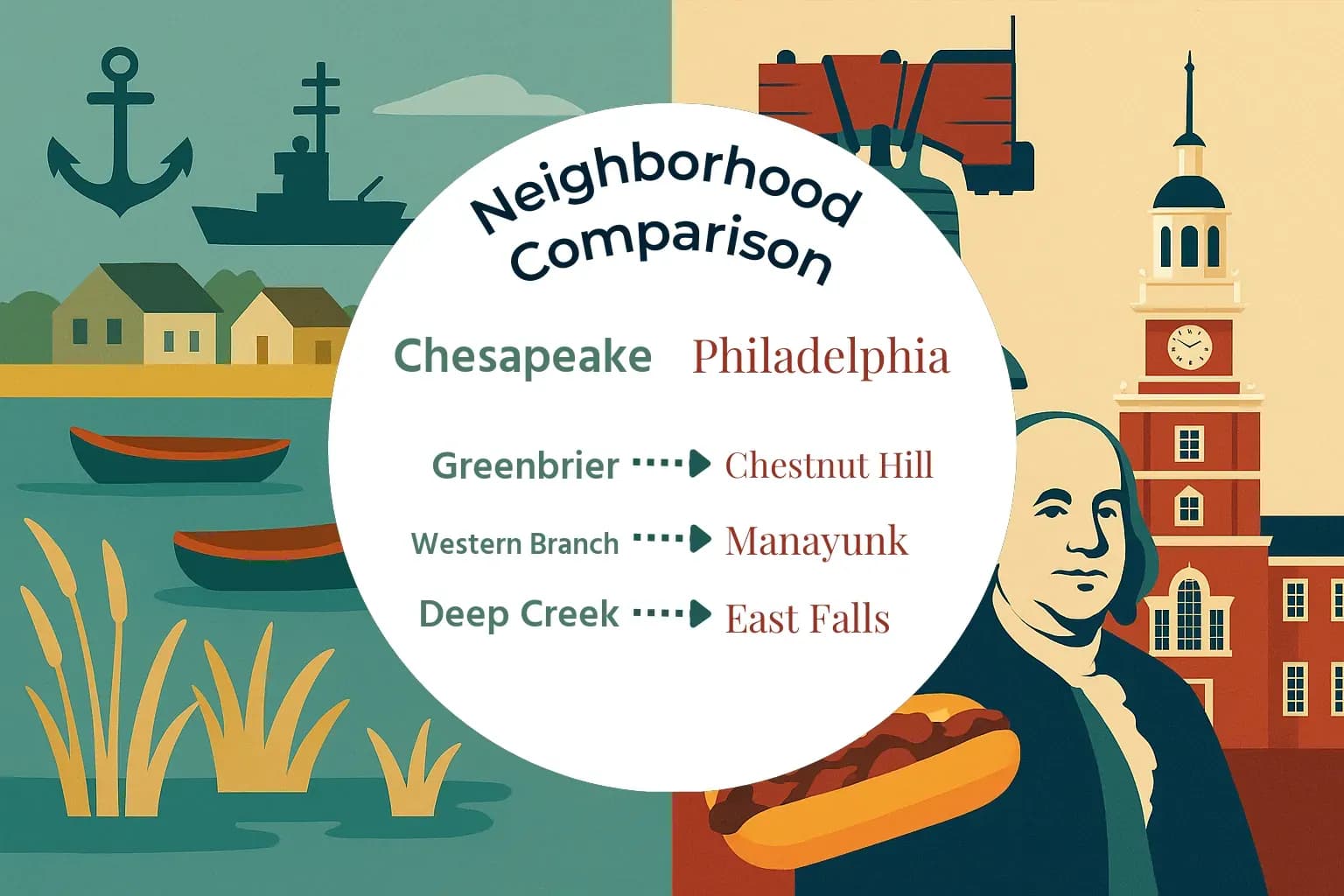 Chesapeake vs Philadelphia Neighborhood Comparison