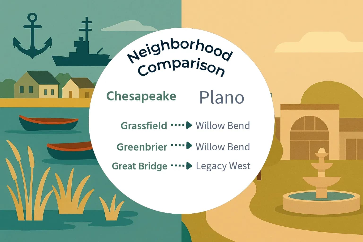 Chesapeake vs Plano Neighborhood Comparison